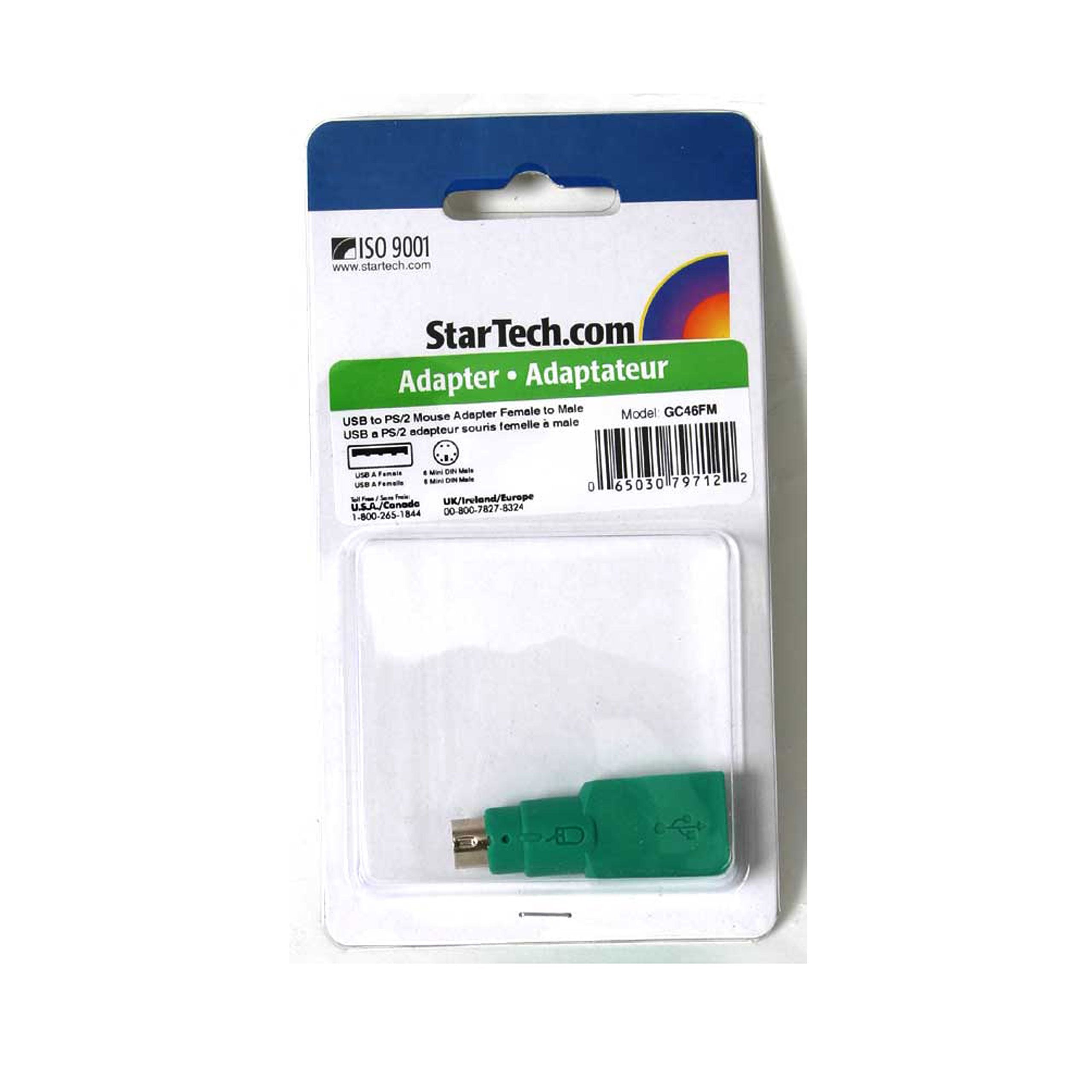 Startech.Com Replacement Usb Mouse To Ps/2 Adapter   F/M   Usb Mouse To Ps2 Adapter   Usb To Ps2 Adapter   (Gc46Fm),Green