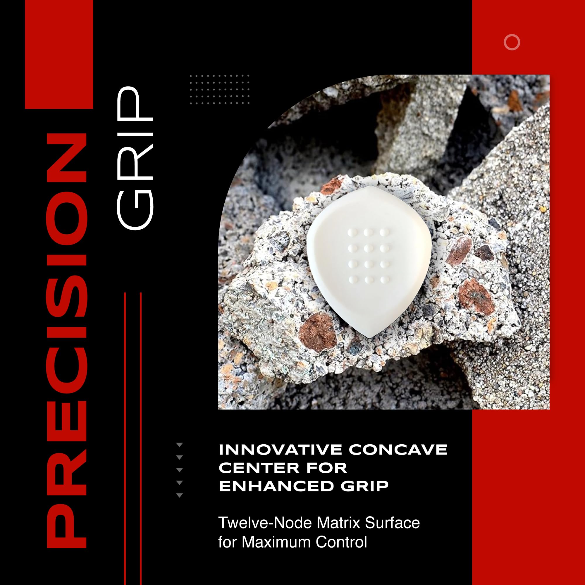 Acoustik Attak Stealth Structured Guitar Pick   Small Beveled Guitar Picks, Unique Tone (10 Pack, White)