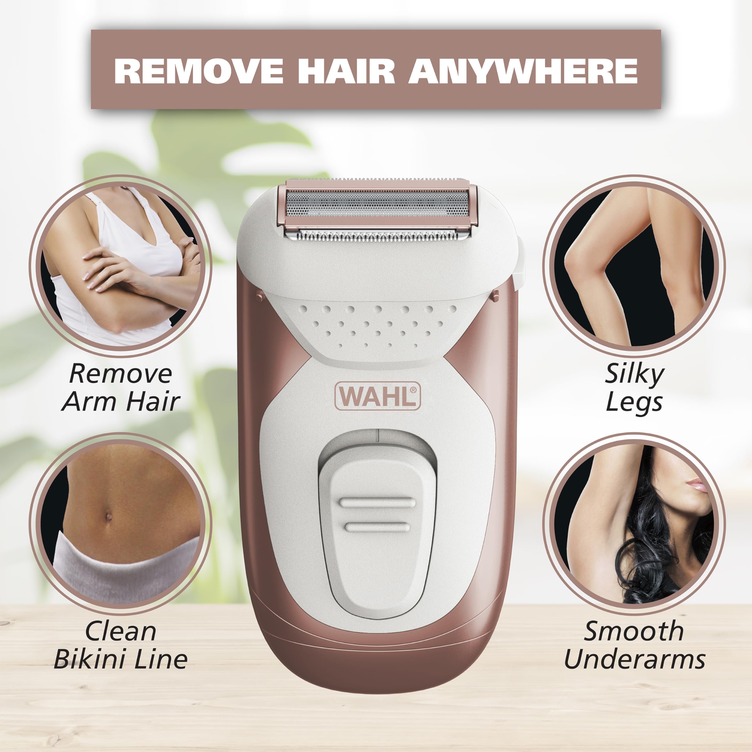 Wahl Smooth Confidence Ladies Waterproof Cordless Battery Shaver For Legs, Bikini Line, And Armpits   Model 7067