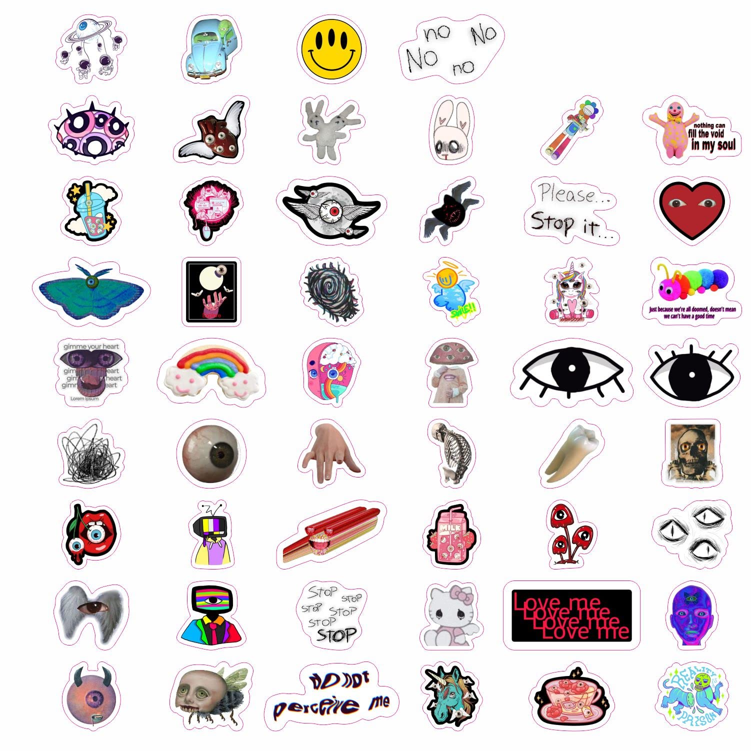 100Pcs Weirdcore Stickers, Weird Stickers For Adults, Weird Gifts, Weird Stuff, Weird Things, Psychedelic Stickers, Trippy Stick