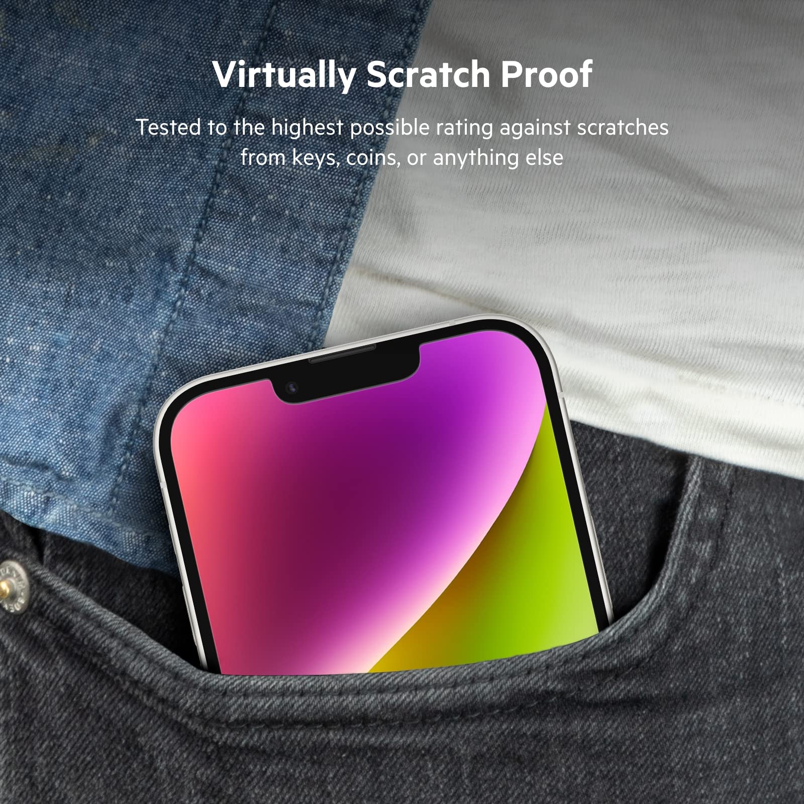 Belkin Iphone 14, Iphone 13 Pro Screen Protector, Ultraglass Compatible With Iphone 13 And Iphone 13 Pro, Antimicrobial Treated,