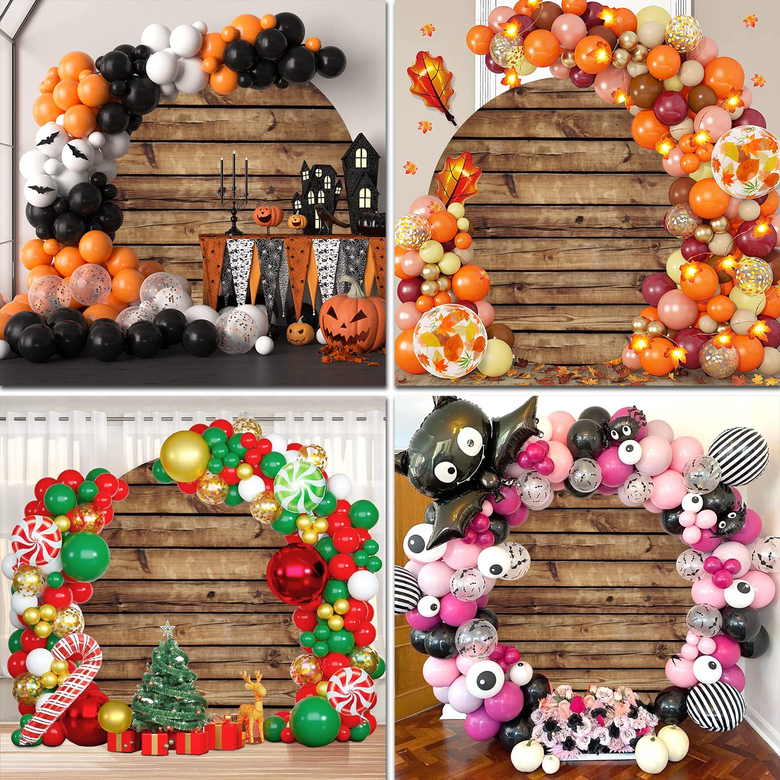 Leowefowa Polyester Rustic Wood Board Round Backdrop (Without Stand,Not Real Wood) 6X6Ft Wood Plank Background For Photo Girl Bo