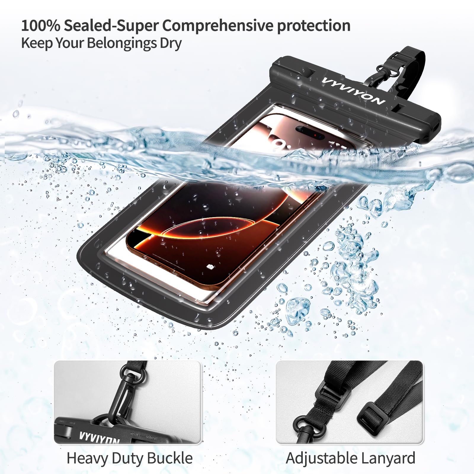 Vyviyon Waterproof Phone Pouch Case 2Pack, Ipx8 Cellphone Dry Bag For Iphone 16 15 14 13 12 11 Pro Max & Samsung S25 , Beach Cru