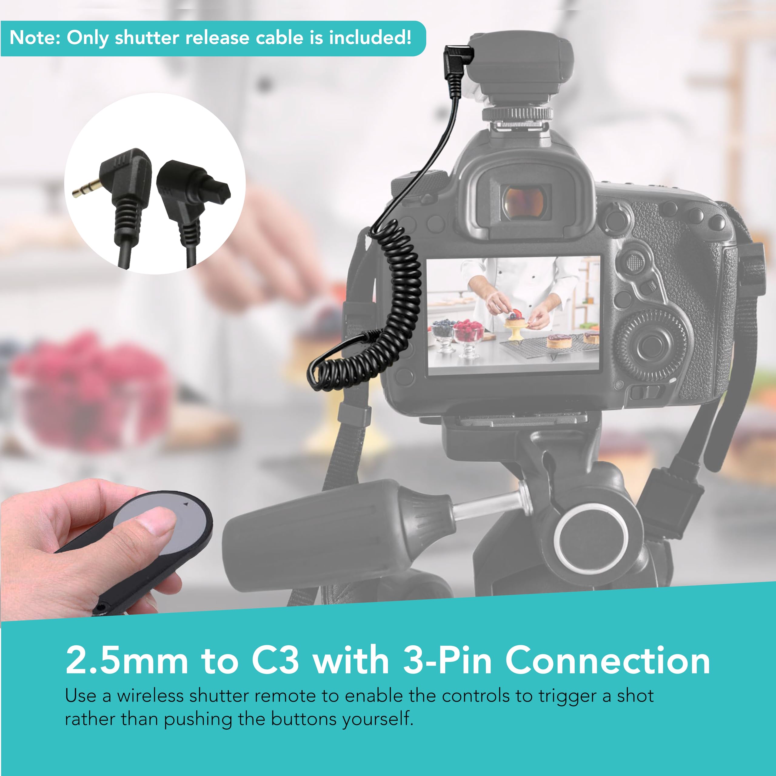 Foto&Tech 2.5Mm C3 Remote Control Shutter Release Cable For Can0N Eos R5 Mark Ii 6D Mark Ii 5D Mark Iv Iii Ii 5Ds 5Dr 7D Mark Ii