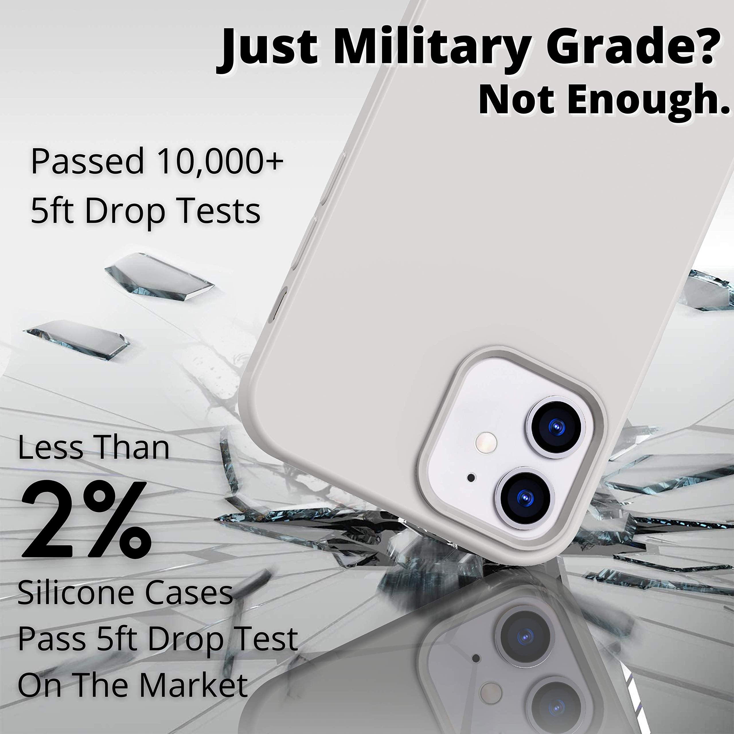 Icesword Iphone 12 Mini Case White, Thin Liquid Silicone Case, Matte Pure White, Soft Silk Microfiber Cloth, Gel Rubber Full Bod