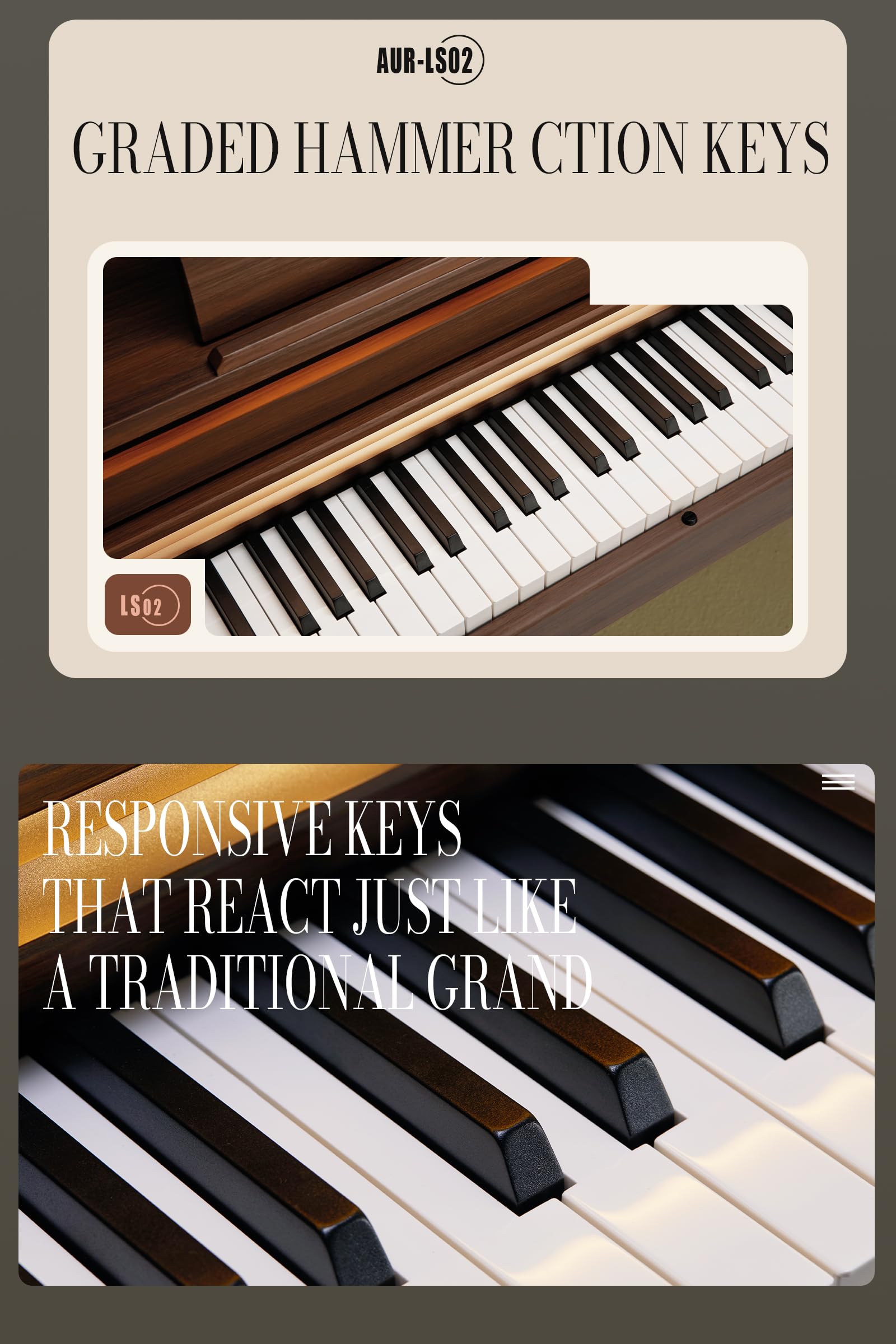 Aklot Upright Digital Piano Keyboard: 88-Key Graded Hammer Action Weighted Keyboard With Ambient Light, Triple Pedal, Usb-Midi,