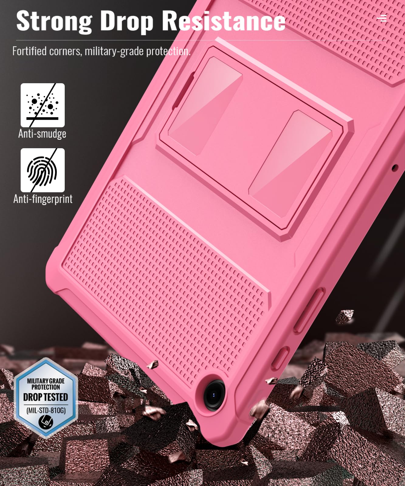 MoKo Case Fit Galaxy Tab A9 Plus 11 Inch 2023 (SM X210/X216/X218), Shockproof Full Body Rugged Stand Back Cover Built in Screen Protector Fit Galaxy Tab A9+ 11' 2023, Conch Shell