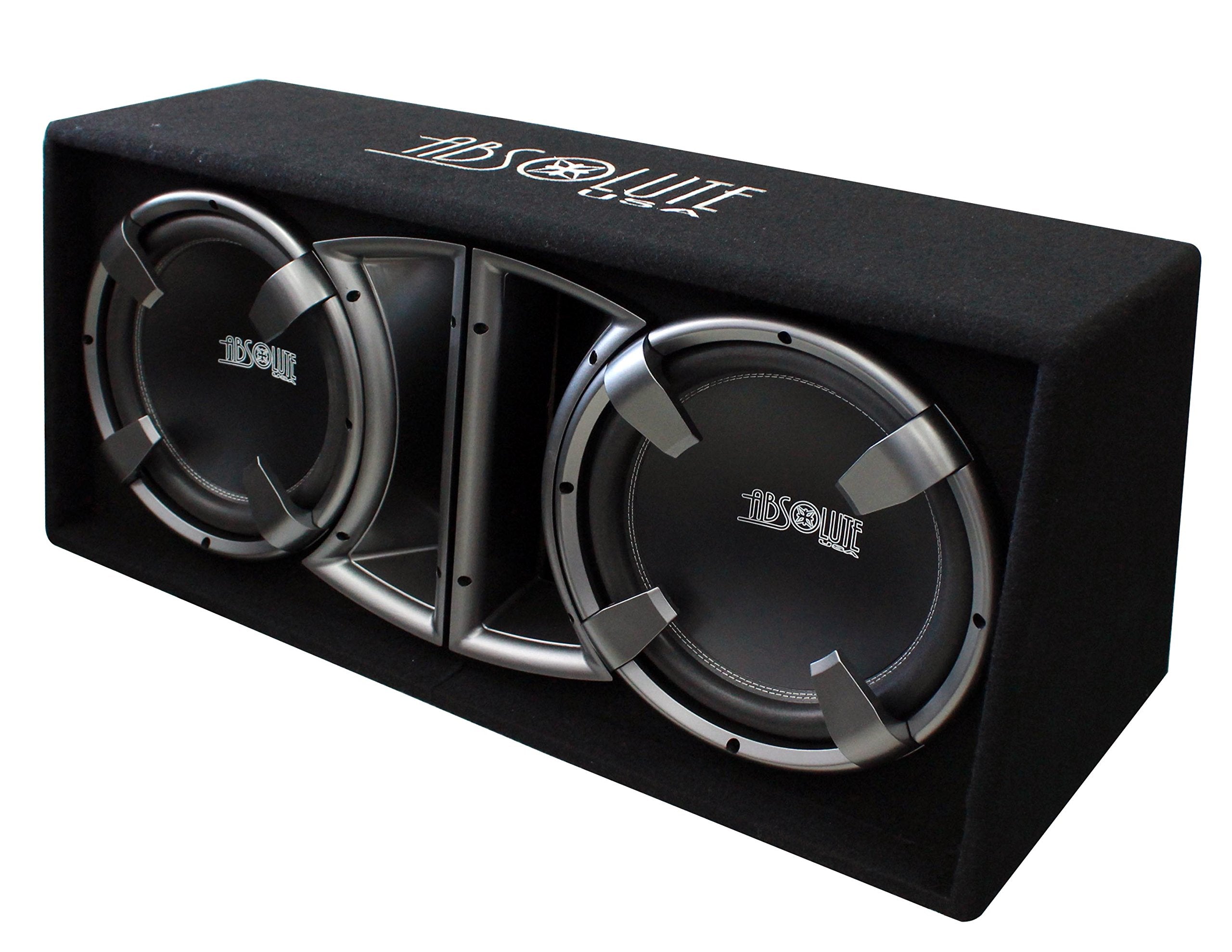 Absolute Usa Fbd12Bk 3000 Watts Bass Box Dual 12 Inch Subwoofer Enclosure Box (Black)