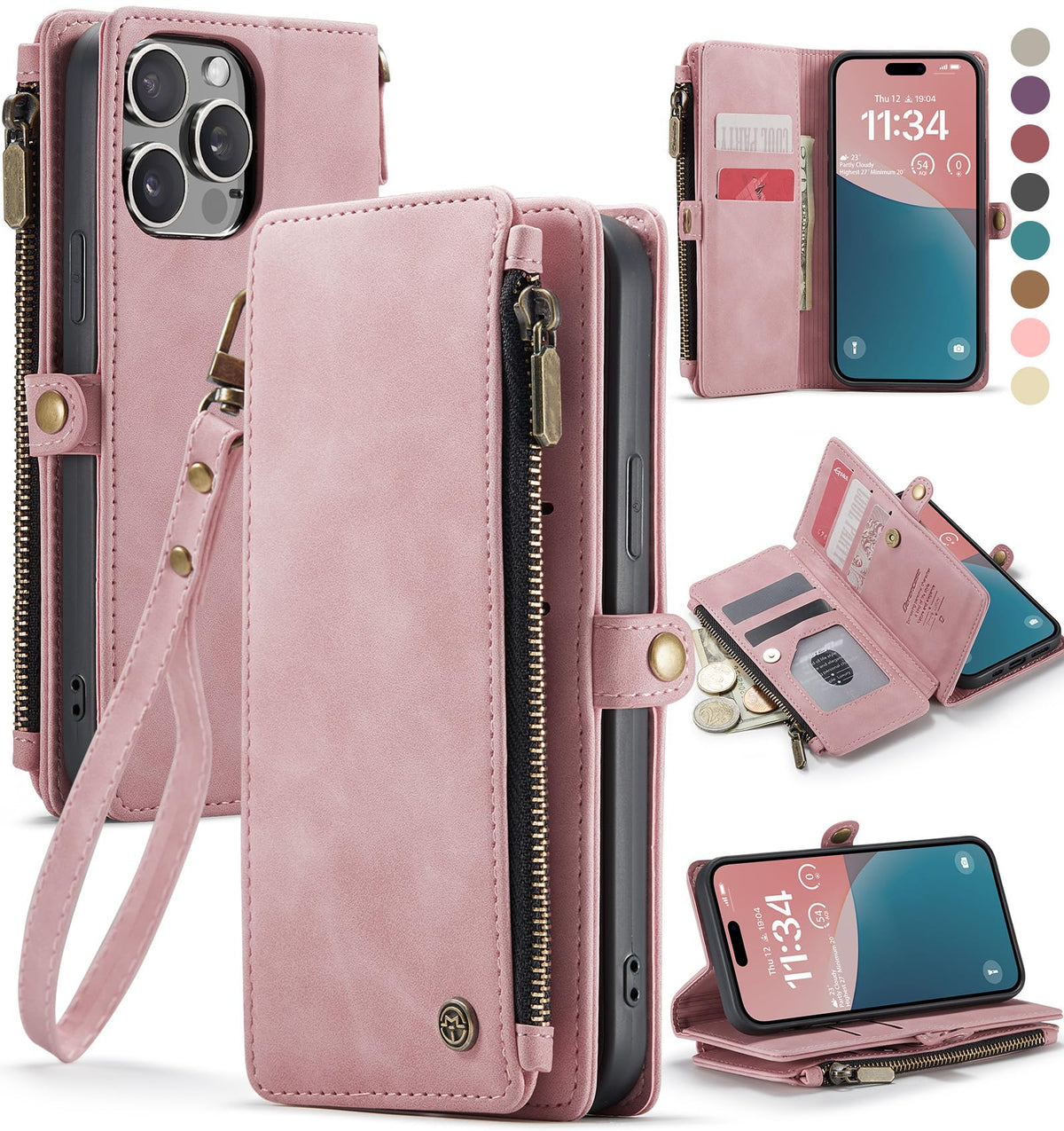 Defencase Compatible With Iphone 12/Pro Case Wallet With Rfid Blocking Card Holder For Women Men, Pu Leather Magnetic Snap Flip