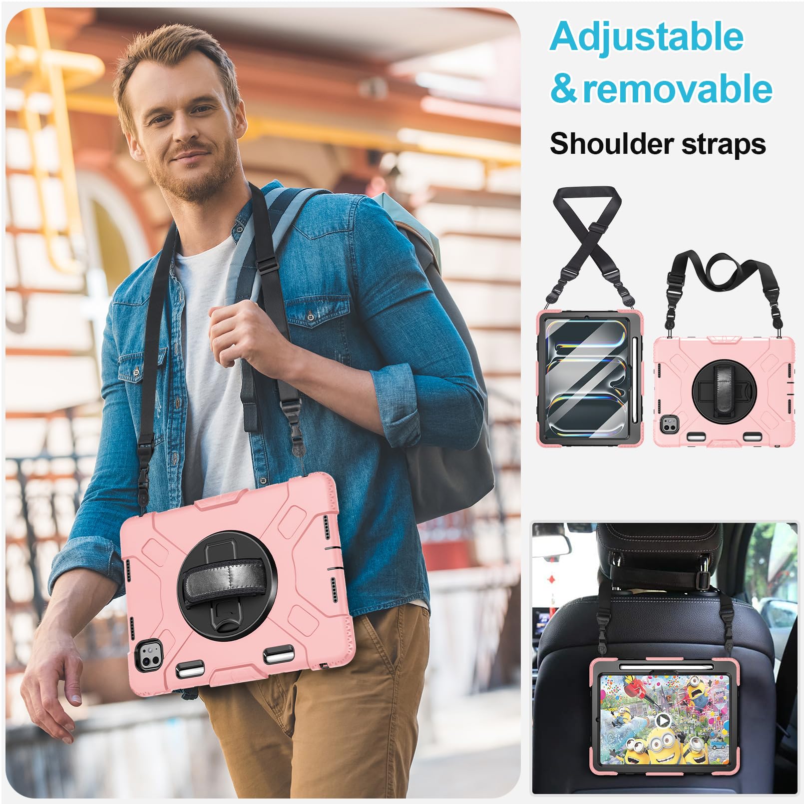 Case For Ipad Pro 11 M4 2024: Protective Cover For Ipad Pro 11 Inch 5Th Generation With Screen Protector  Stand  Handle  Shoulde