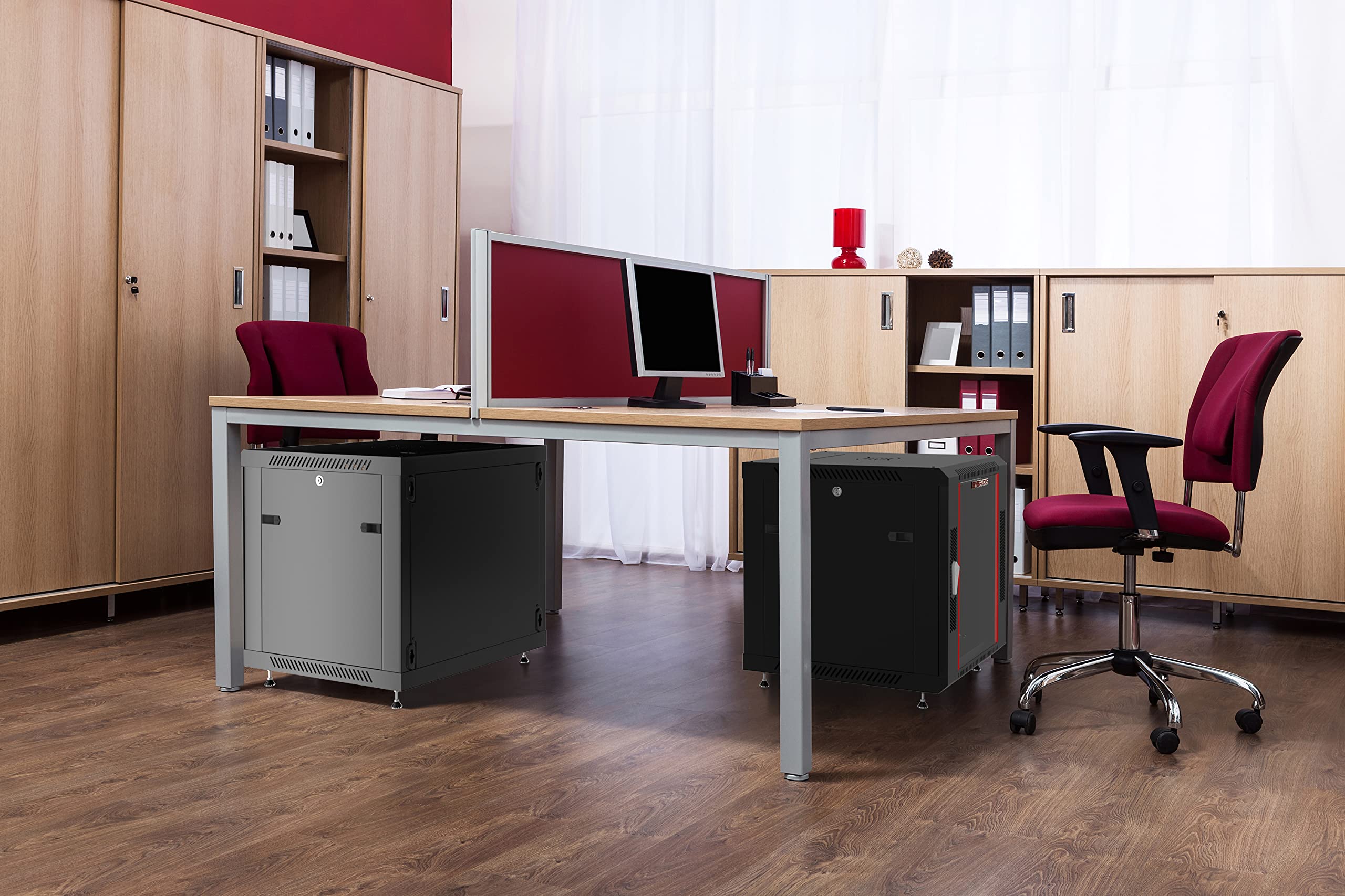 Sysracks Server Rack Network Cabinet Rack 35 Inch Deep Lockable Server On Casters With   Powerbar   Shelf   Fan   Hardware   For Data   Av   Computer   Networking   Pc Equipment (12U 35 Inch Depth)