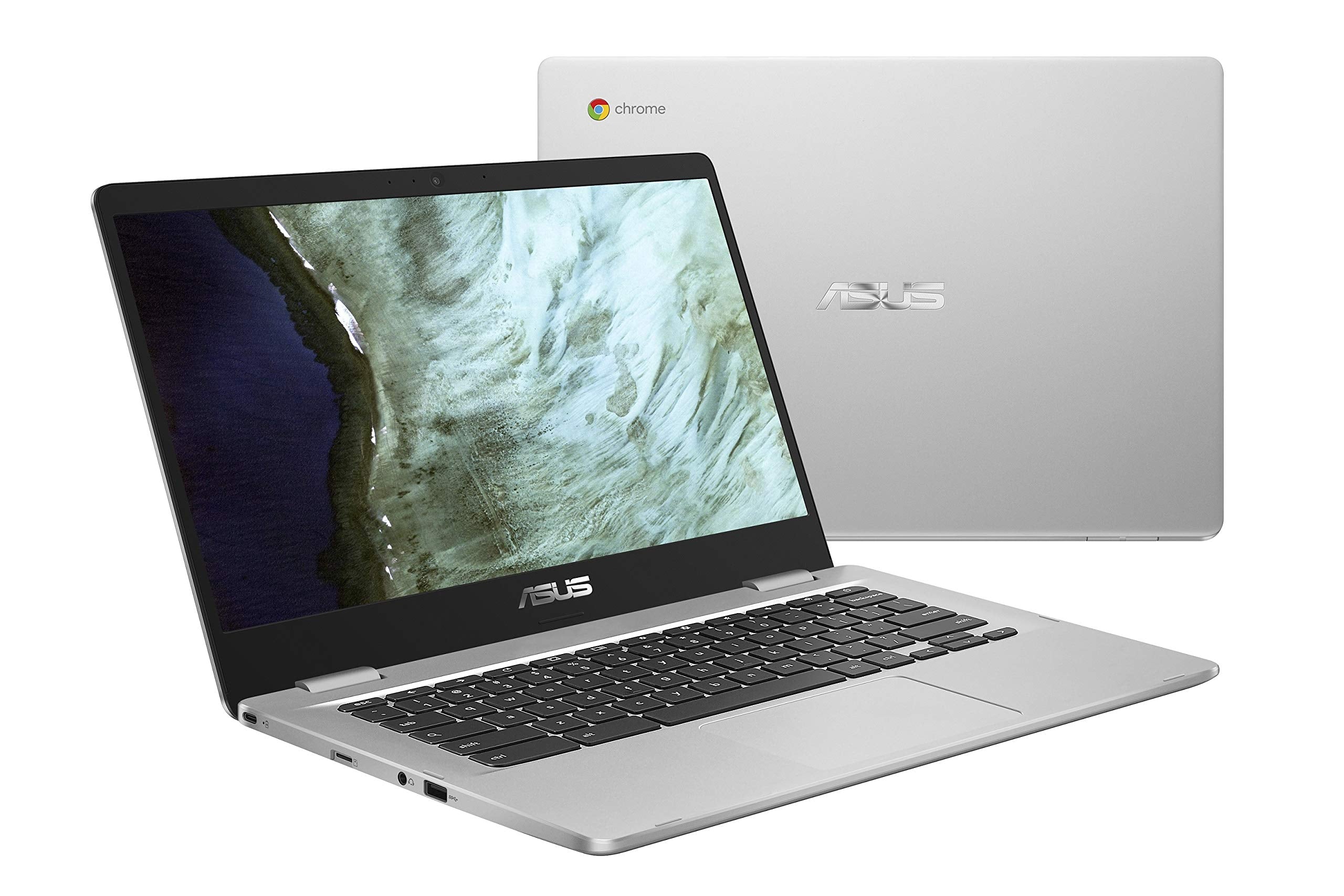 Asus Chromebook C423Na, 14 Hd Nano-Edge Display, Intel Processor N3350, 4Gb Ddr4, 64Gb Emmc, Chrome Os