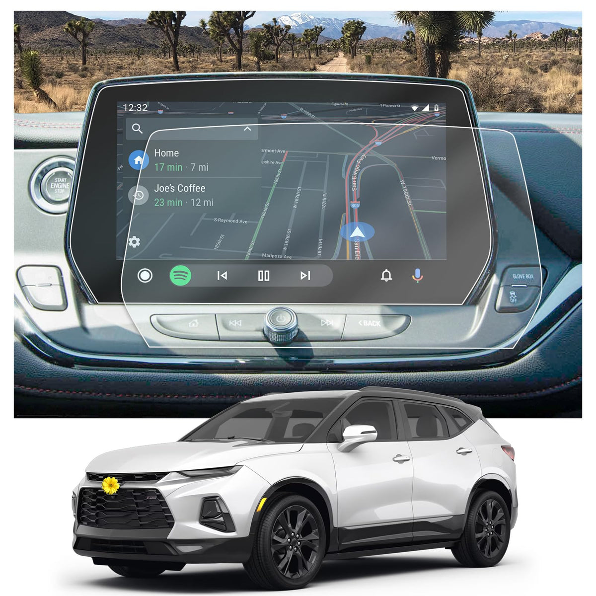 Cdefg 2Pcs For 2023 2024 2025 Chevy Blazer 10.2-Inch Screen Protector For 2025 2024 Blazer Screen Protector Touch Screen Cover 2023 2024 2025 Chevy Blazer Accessories