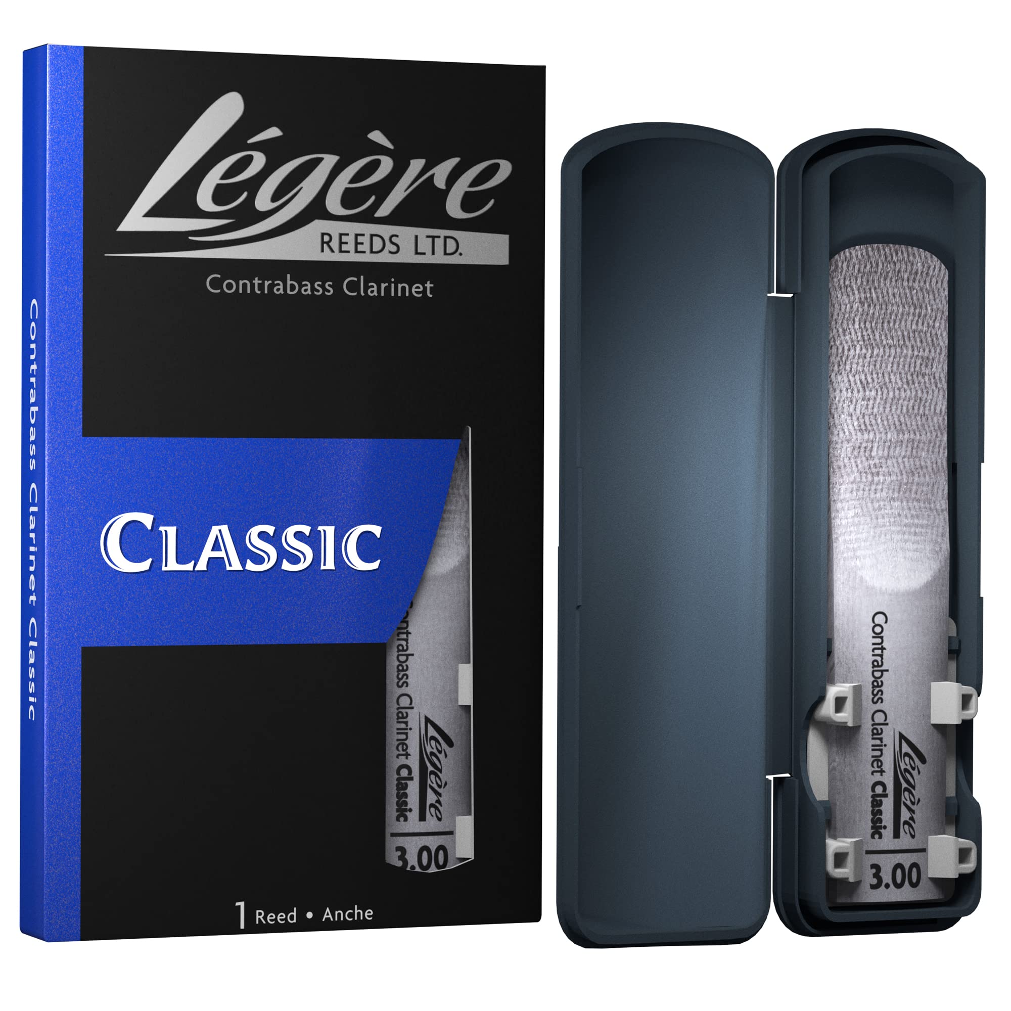 L  gre Reeds - Contrabass Clarinet Reed, Classic, Strength 2.00 (BBCB2.00) - Premium Synthetic Woodwind Reed