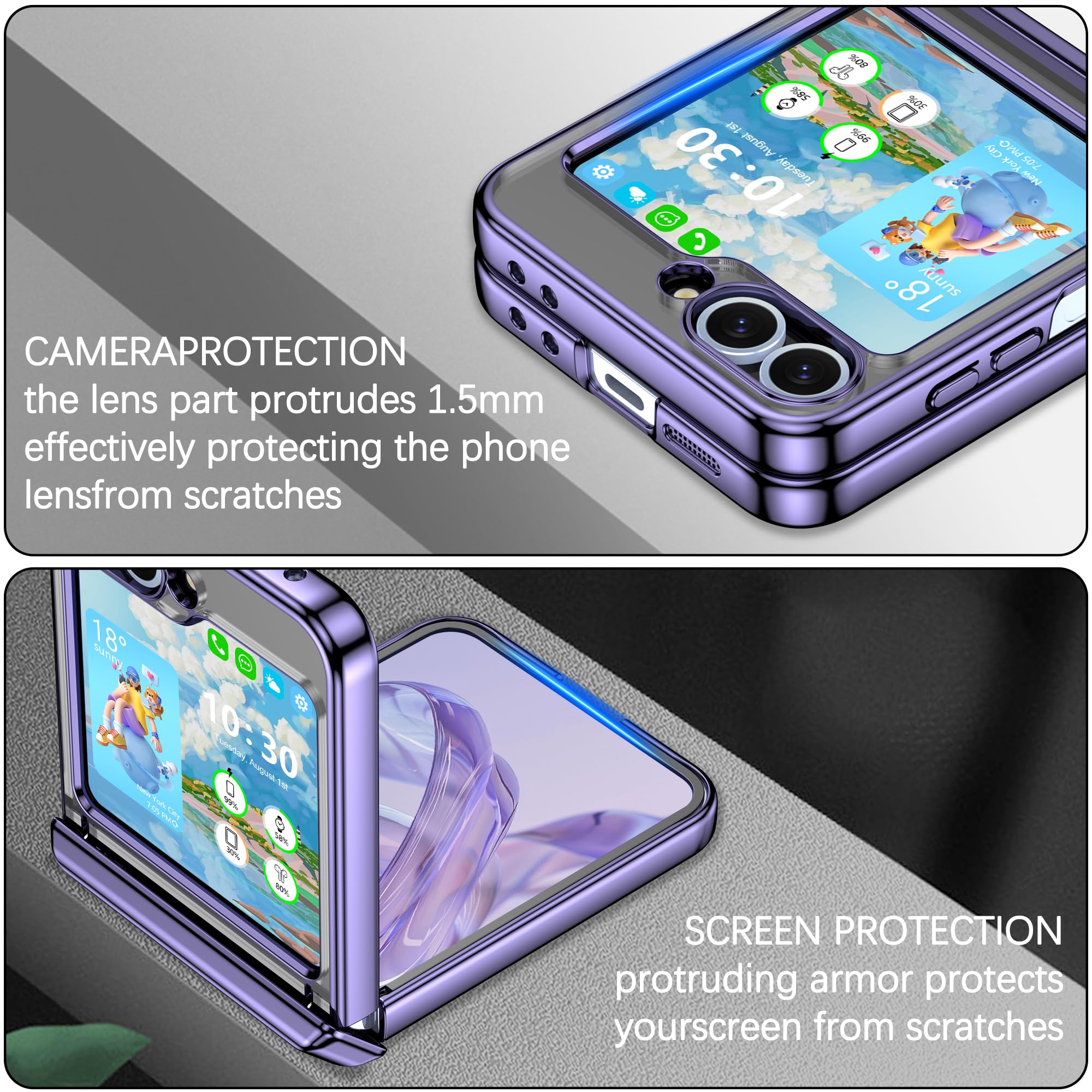 Dakorie Clear Case For Samsung Galaxy Z Flip 6 Case With Screen Protector Magsafe Shockproof Hinge Protection Phone Cover For Ga