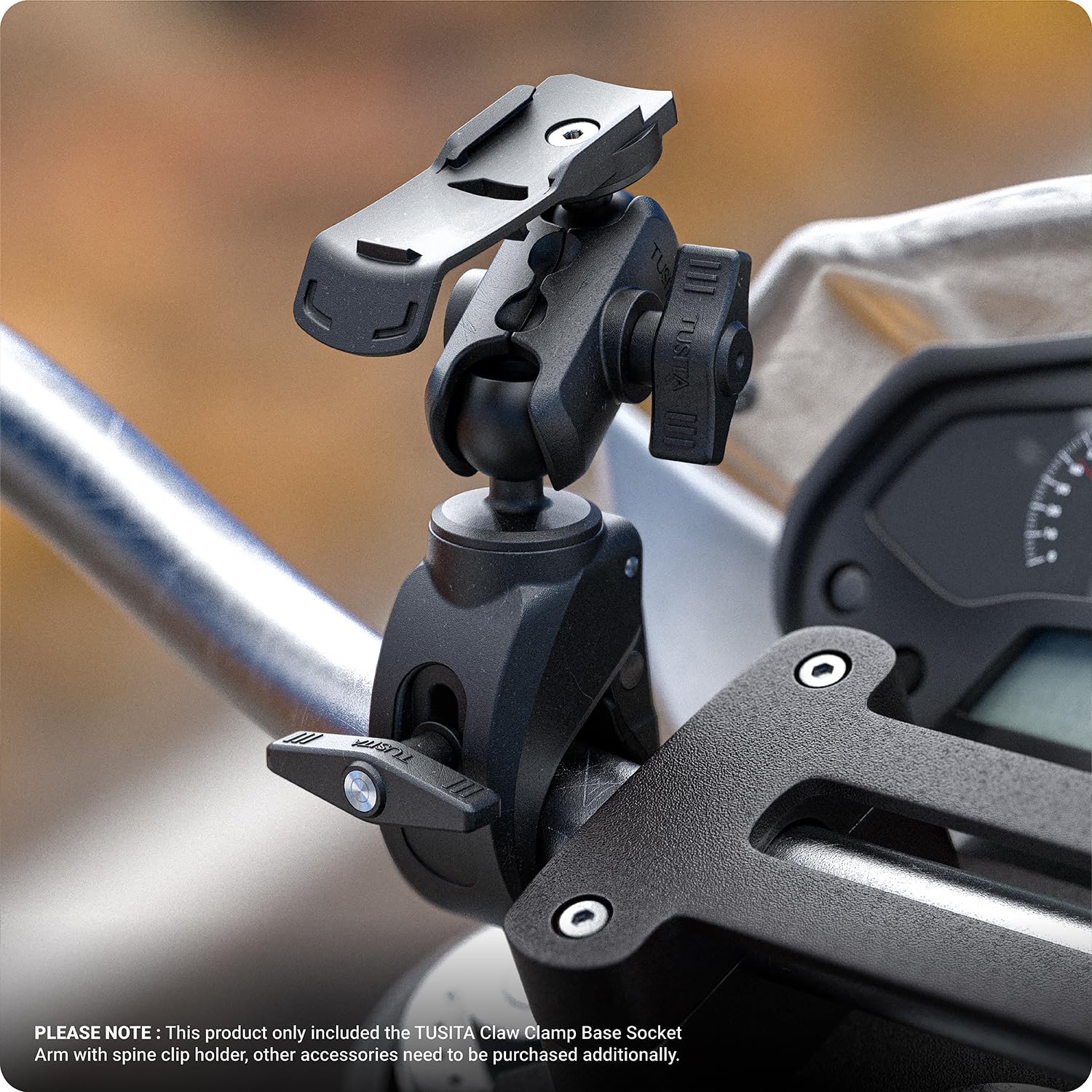 Tusita Motorcycle Atv/Utv Mount Compatible With Garmin Handheld Gps   Claw Clamp Base