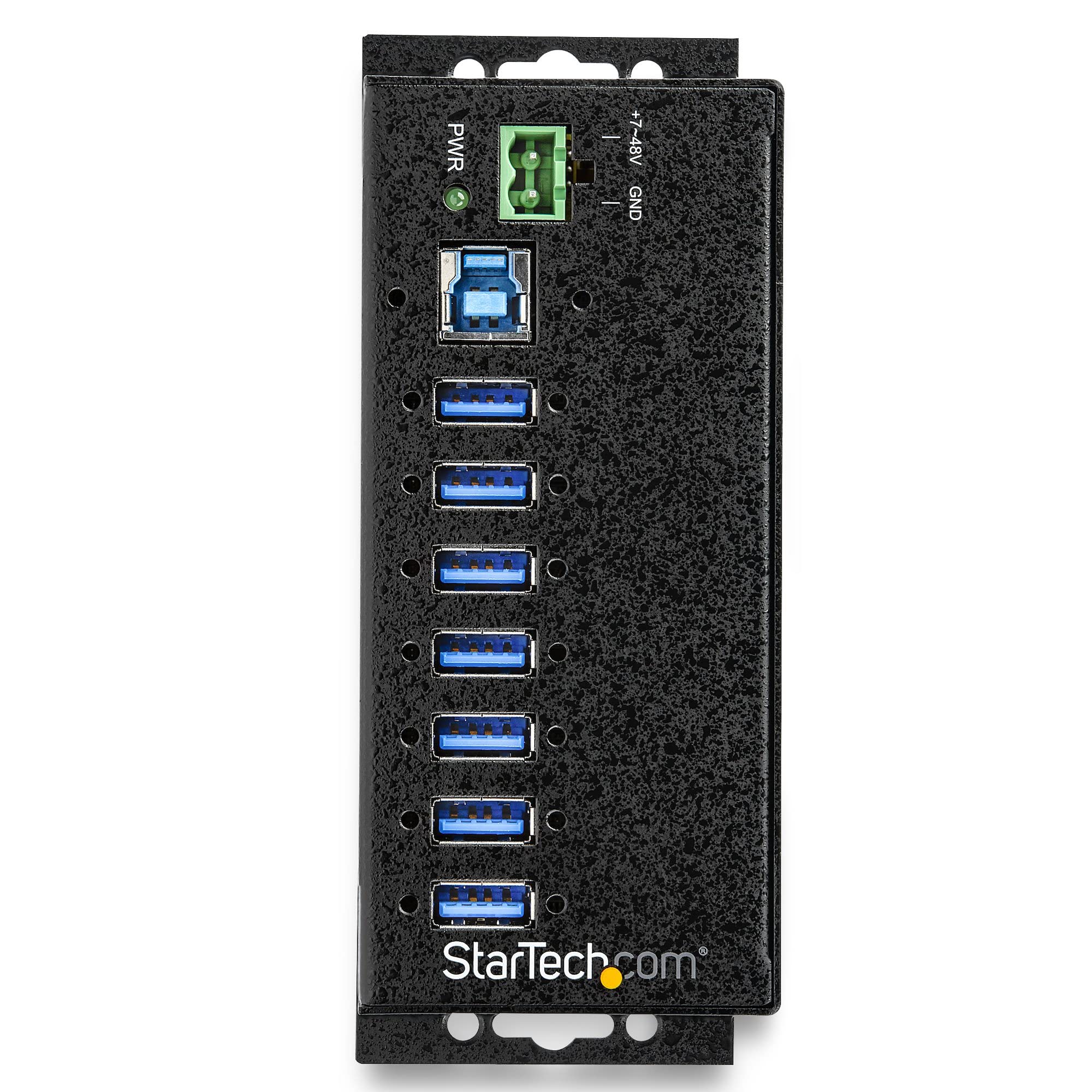 Startech.Com 7 Port Usb Hub With Power Adapter   Surge Protection   Metal Industrial Usb 3.0 Data Transfer Hub   Din Rail, Wall