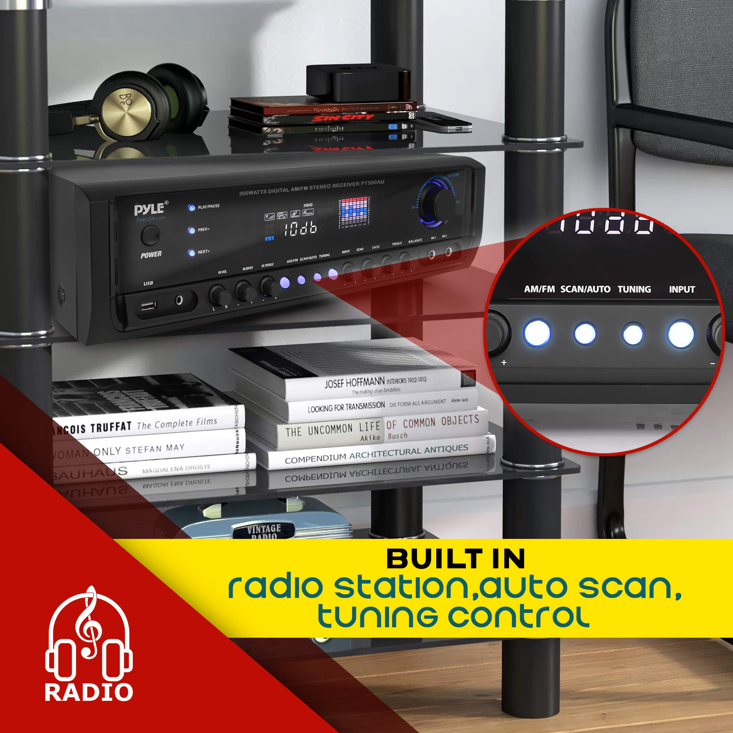 Pyle Home(R) Pt390Au 300 Watt Digital Home Stereo Receiver System