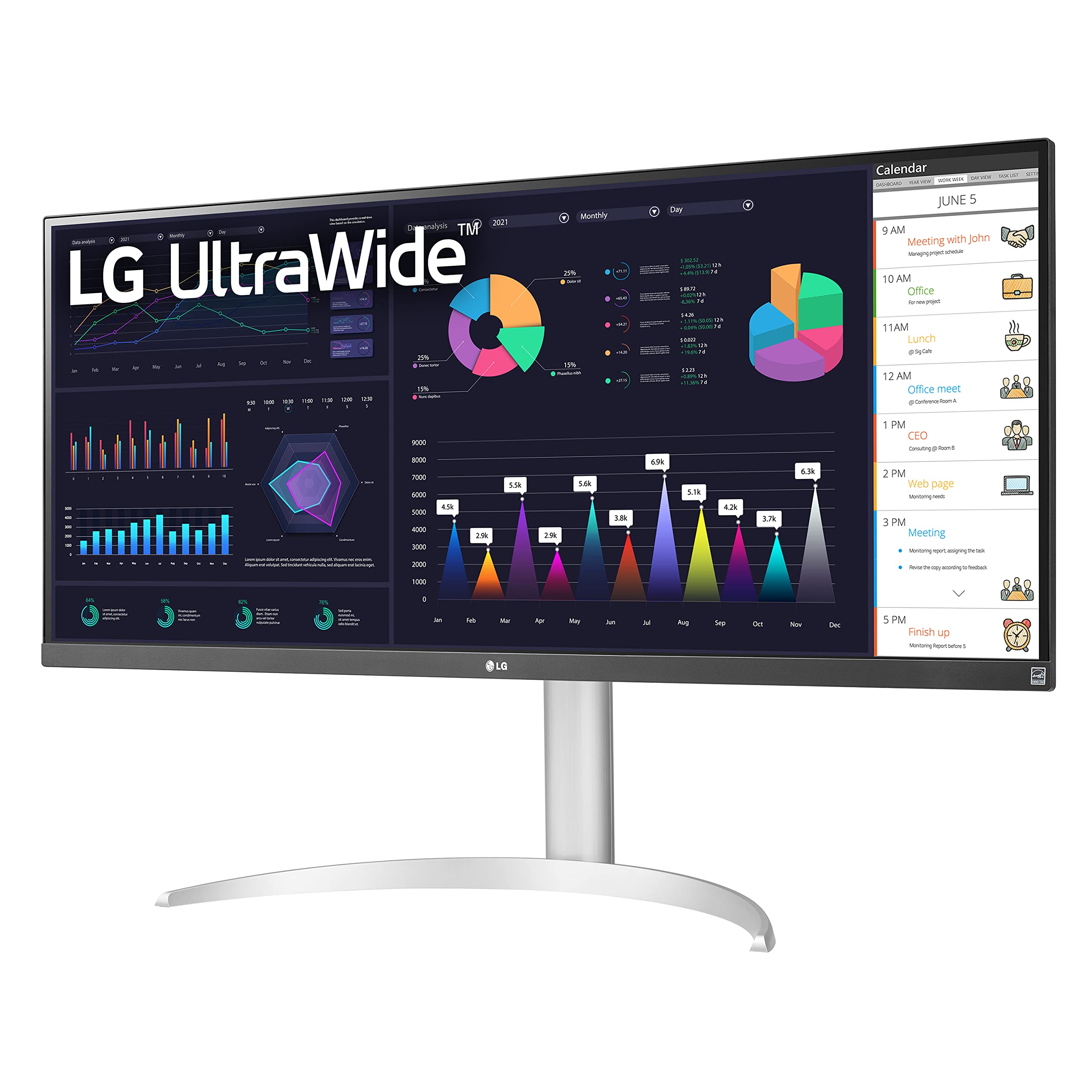Lg 34Wq650 W 34 Inch 21:9 Ultrawide Full Hd (2560 X 1080) Ips Monitor, 100Hz Refresh Rate With Rgb 99 Color Gamut, Vesa Displayh