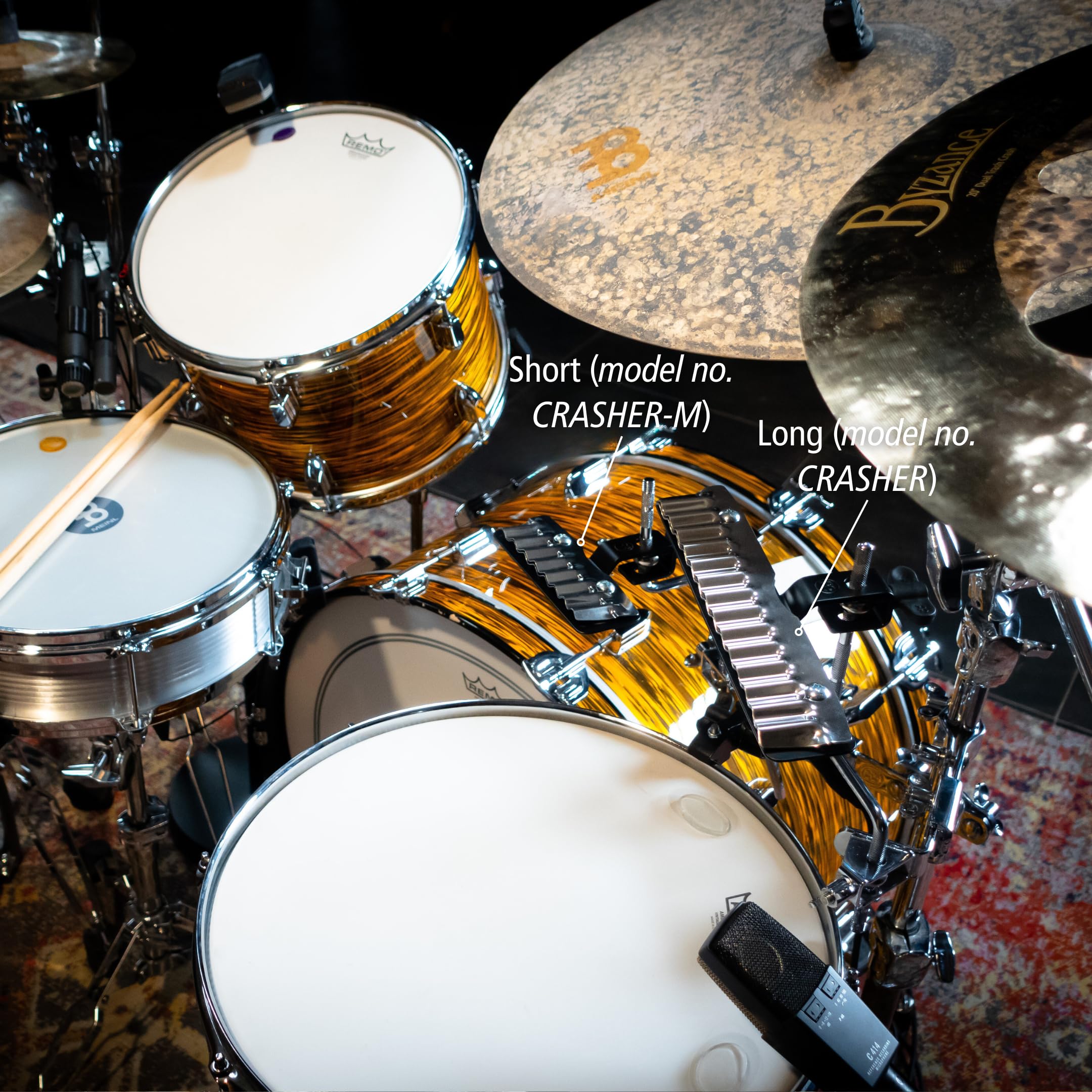 Meinl Percussion Crasher For Percussion Rigs And Drum Set, Medium Size Not Made In China Guiro Style Steel Playing Surface And Standard 3/8' Eye Bolt Mount, 2 Year Warranty, Short M