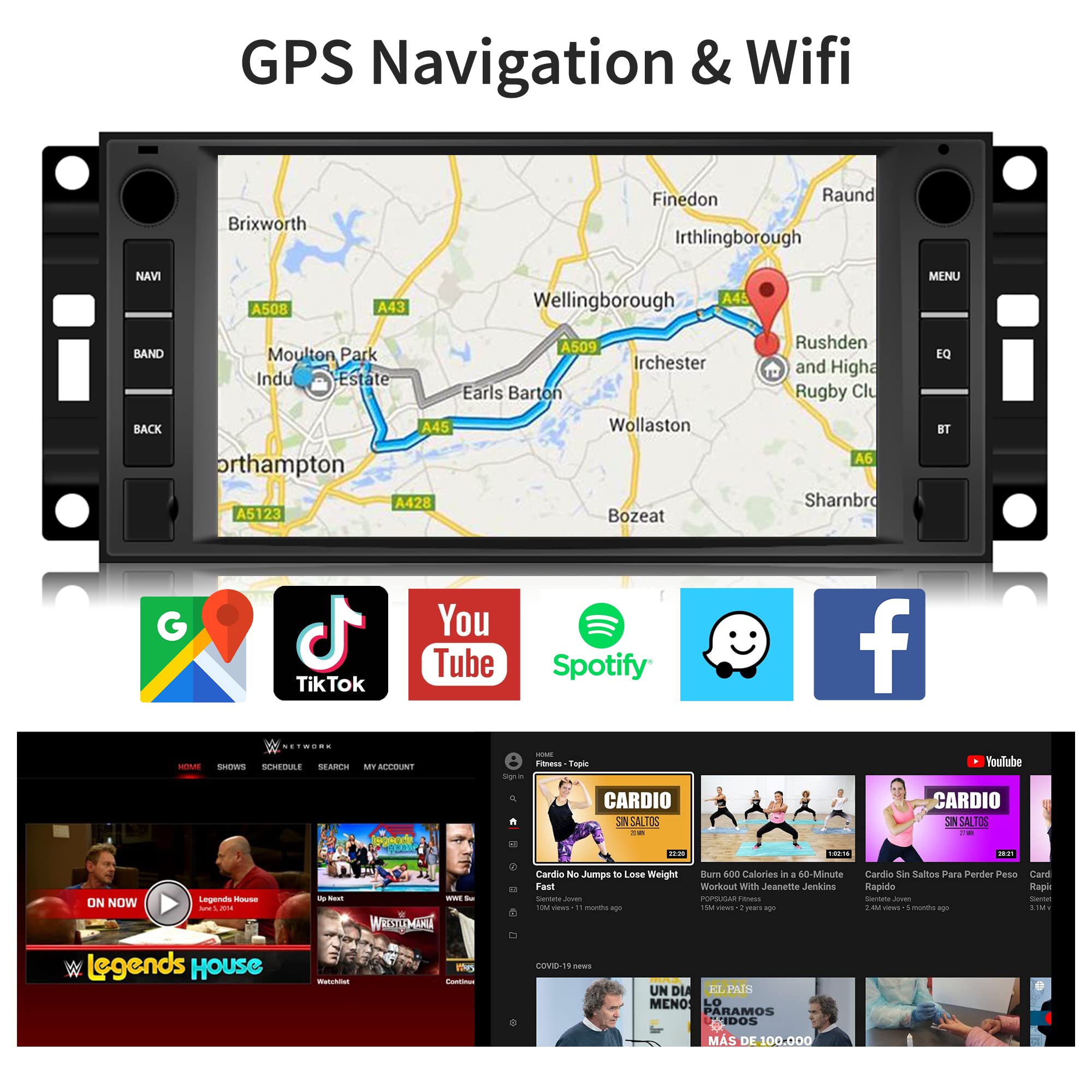 Android 13 Car Stereo Radio Wireless Carplay For Jeep Wrangler Dodge Ram Avenger Challenger Chrysler, Rimoody 7'' Touchscreen An