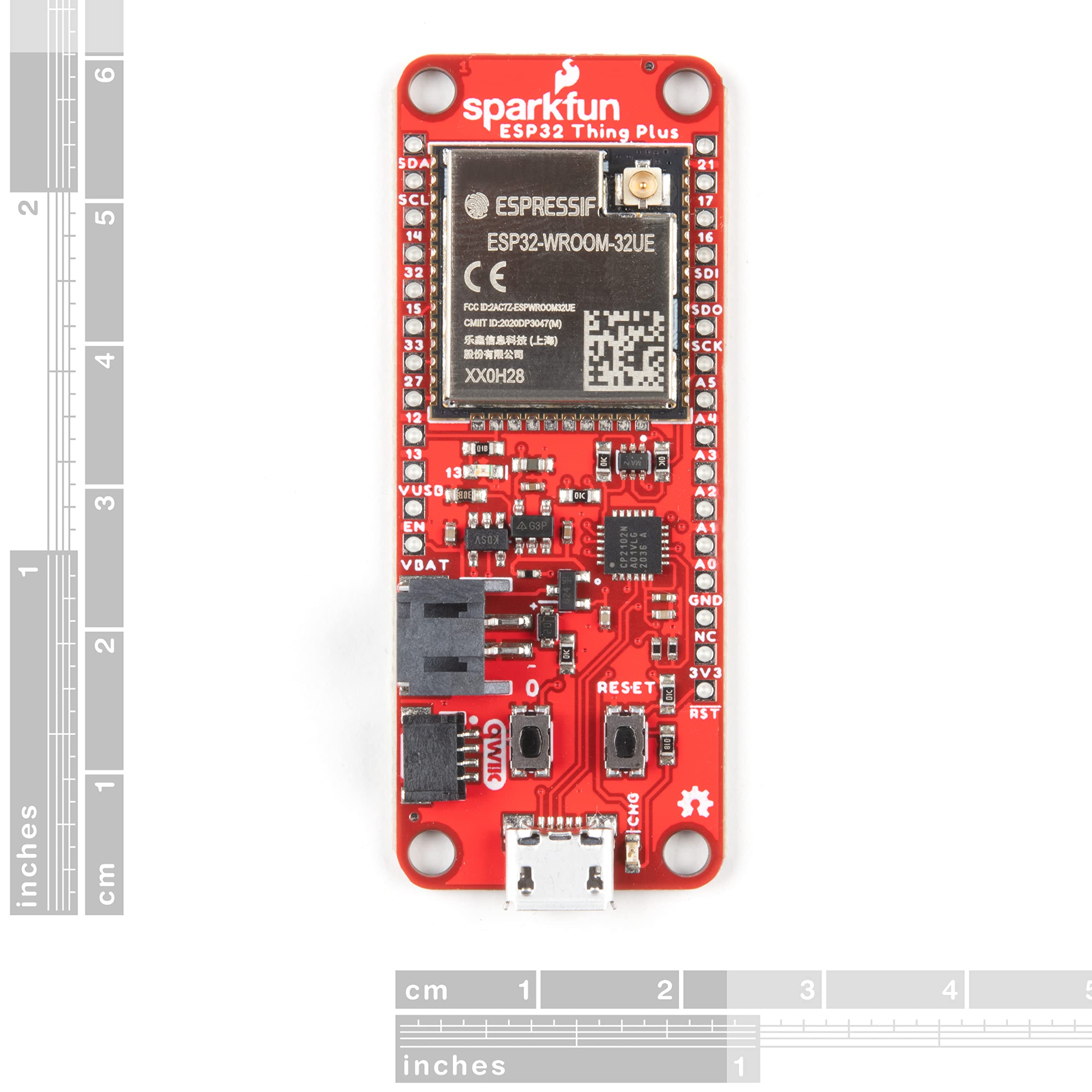 Sparkfun Thing Plus   Esp32 Wroom (U.Fl)   Esp32 D0Wdq6 Chip   16Mb Flash Memory   520Kb Internal Sram   Integrated 802.11 Bgn W