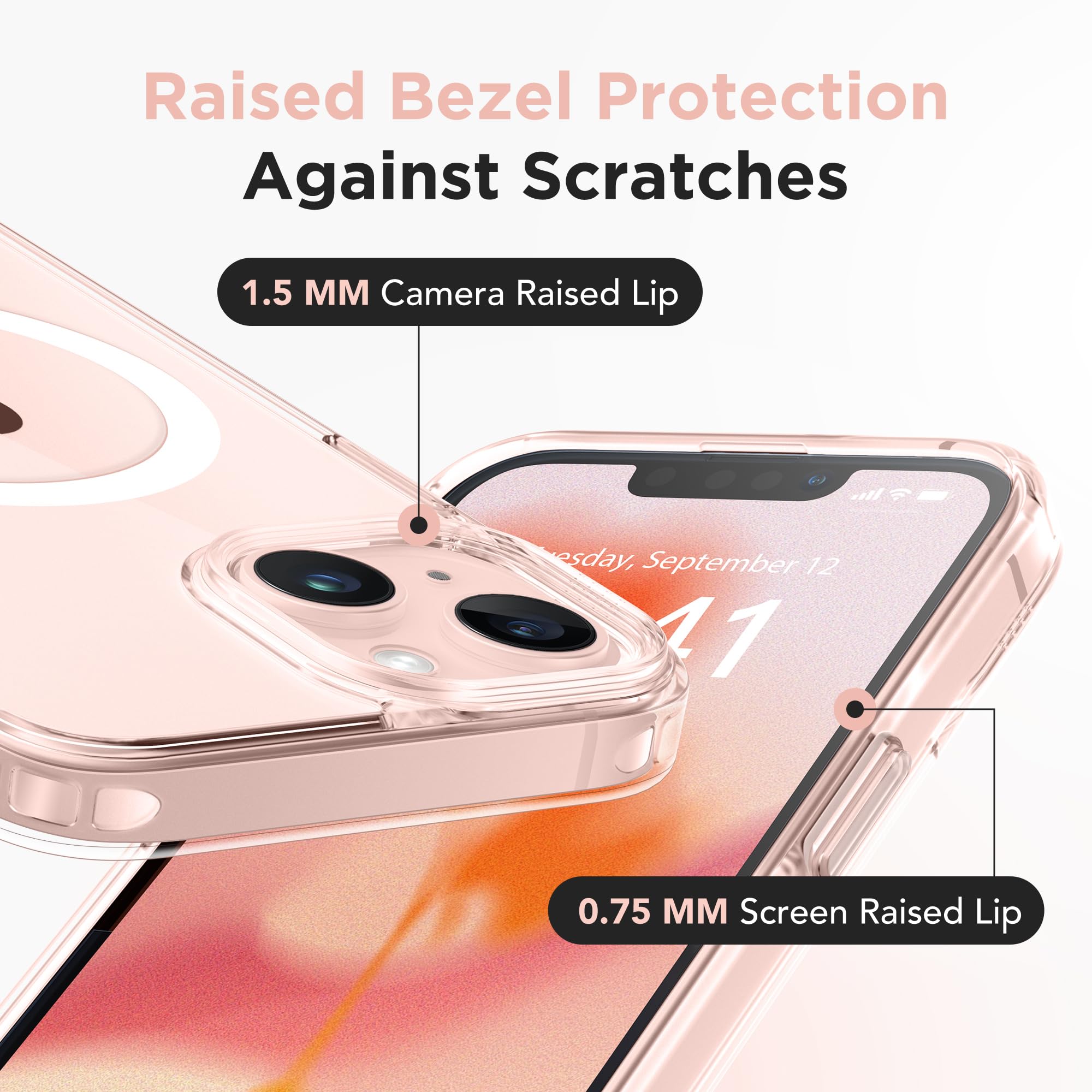 Gonez Magnetic For Iphone 13 Case, Compatible With Magsafe,[2 Screen Protector & 2 Camera Cover][Anti Fingerprint][Non Yellowing