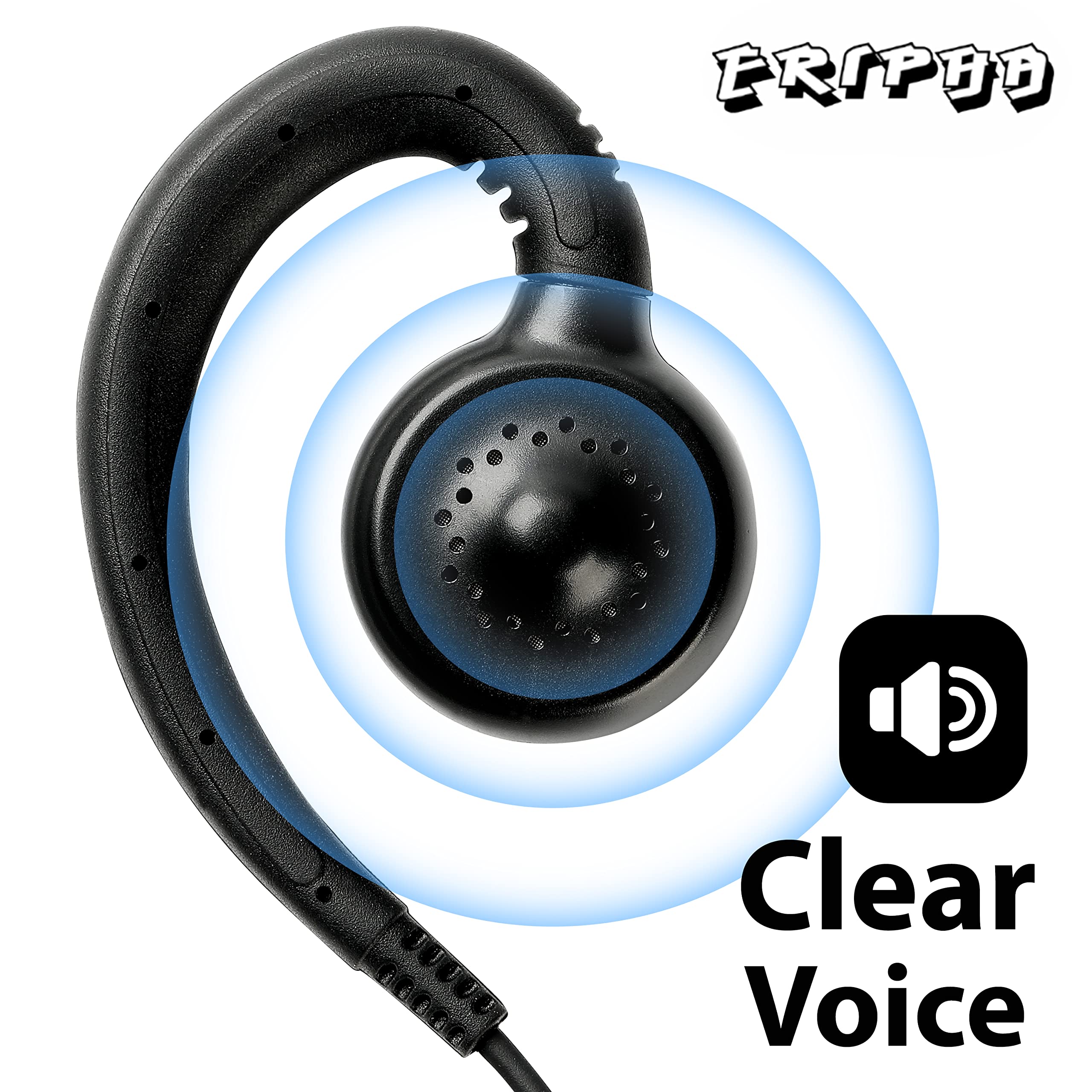 Eripha Cp100D Cp200 Radio Earpiece Compatible With Motorola Bpr40 Cls 1110 1410 Vl50 Rdm2070D Dlr1020 Walkie Talkie 2 Pin [C Rin