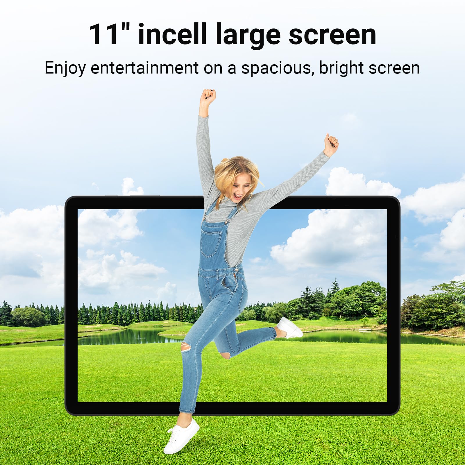 Apolosign Tablet 11 Inch, Android 14 Tablets With 11 Ips Hd Incell Display, Unisoc T606 Octa-Core Up To 2.0Ghz, 8+128Gb Storag