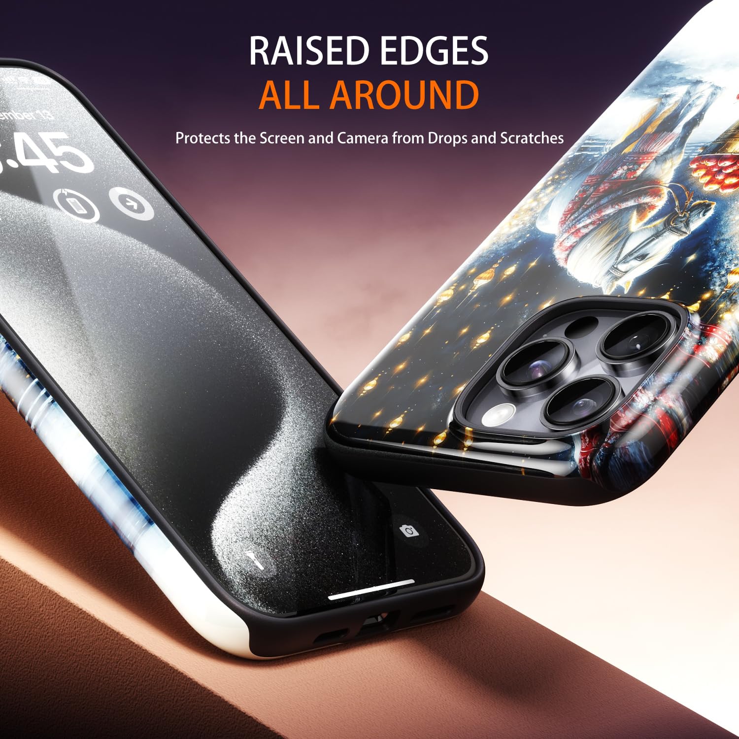 Dorismax Christmas Phone Case For Iphone 15 Pro - Wireless Charging Compatible - Dual-Layer Hard Shell + Silicone Cover - Protec