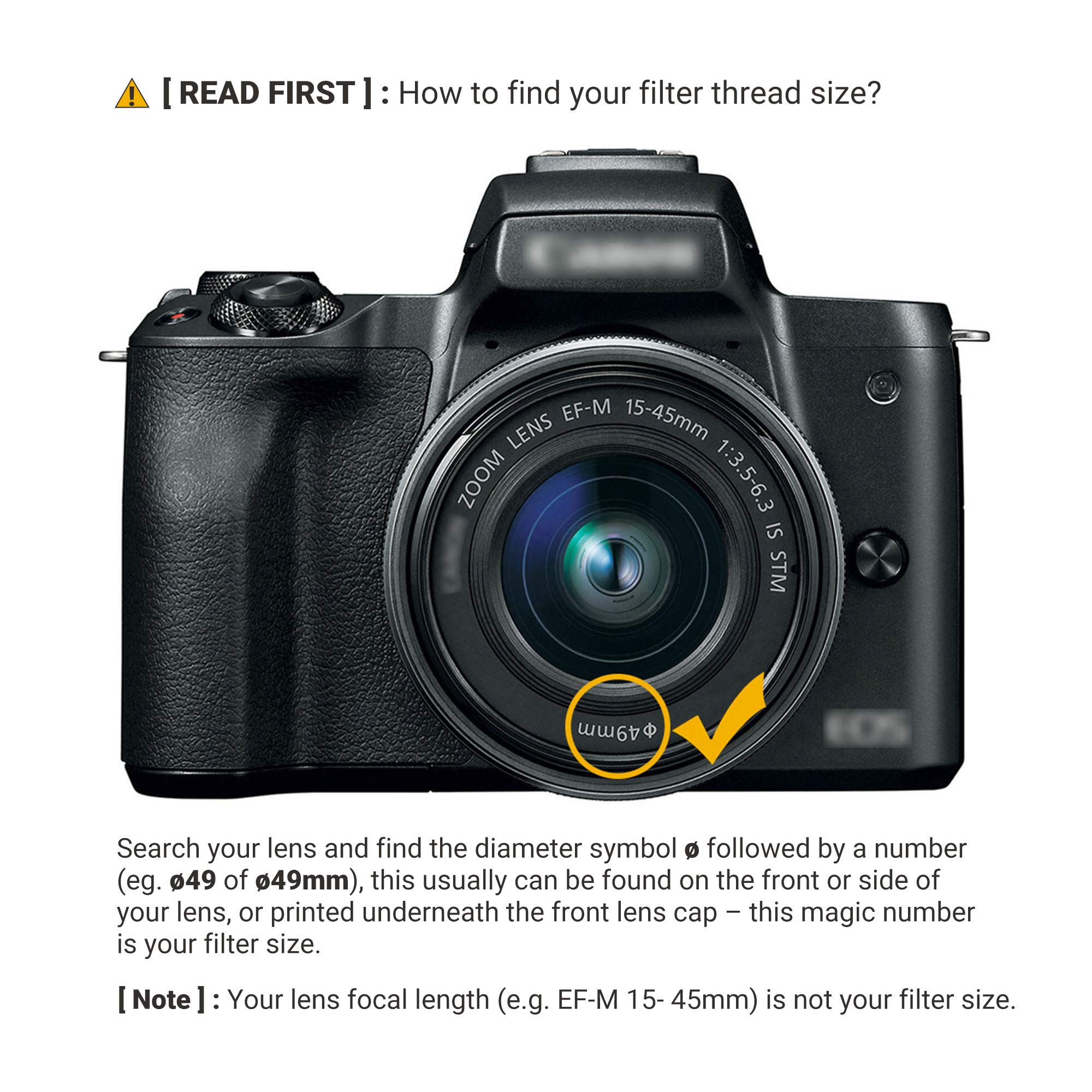 Jjc 49Mm Nd Filter Nd1000 Fixed 10 Stop Neutral Density Fader For Canon Eos R100 R50 R10 With Rf S 18 45Mm Kit Lens, Canon Eos M