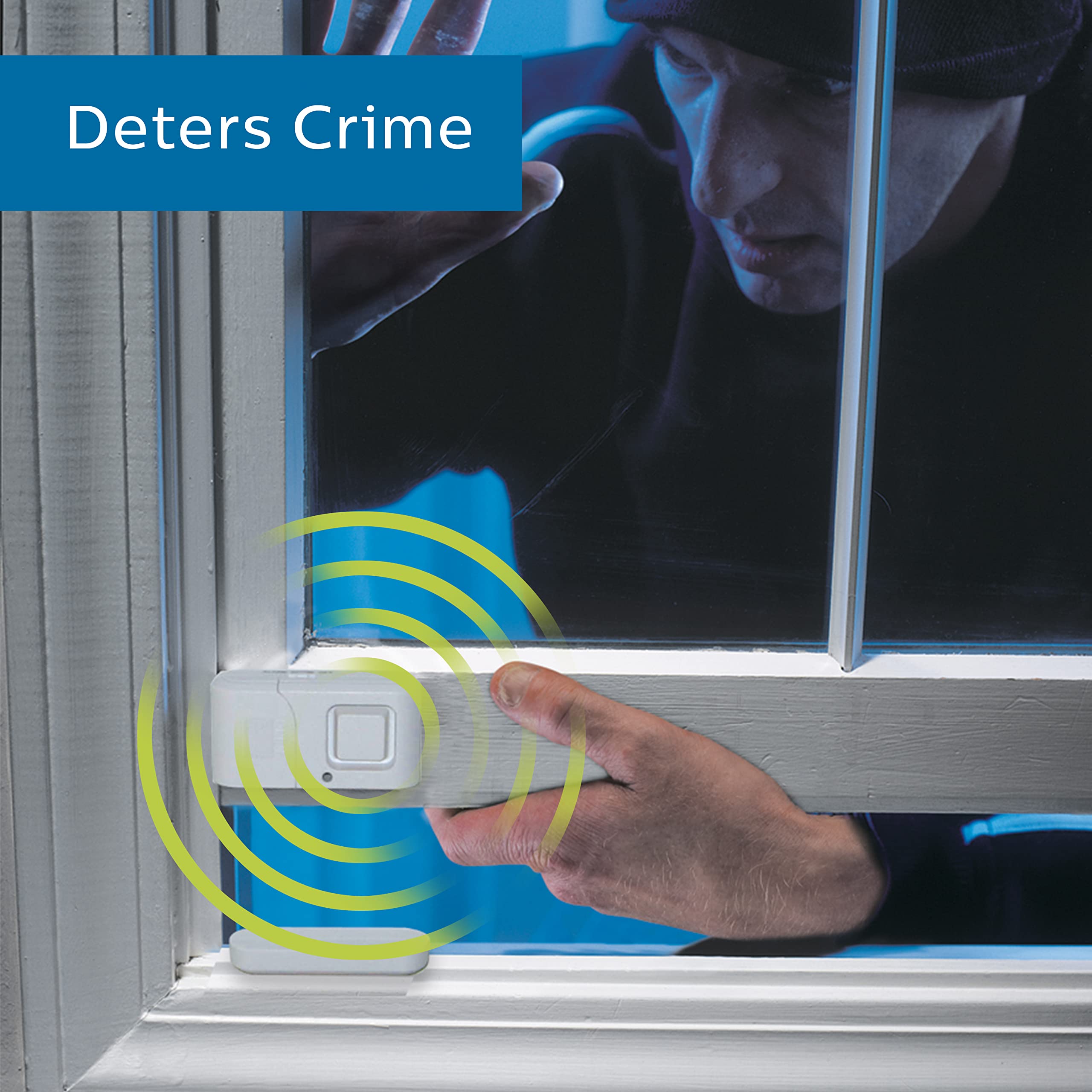 Philips Personal Security Window And Door Alarm, 4 Pack, Diy Protection, Burglar Alert, Wireless, Chime/Alarm, Easy Installation