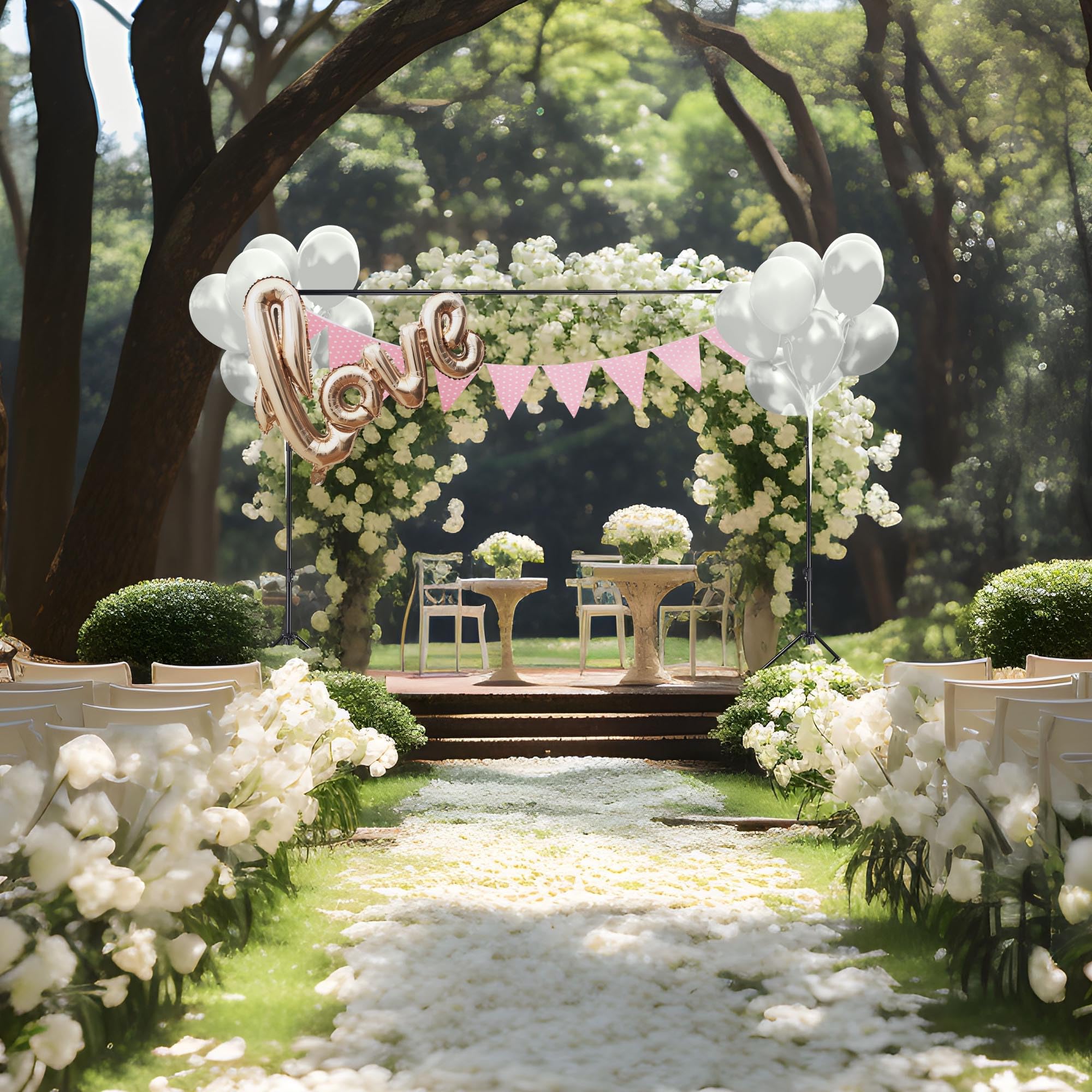 Aw 9.5X10 Ft Photo Backdrop Stand Telescopic Crossbar Support System With 1X Carry Bag 12X Muslin Clips 8X Clamps For Photo Vide