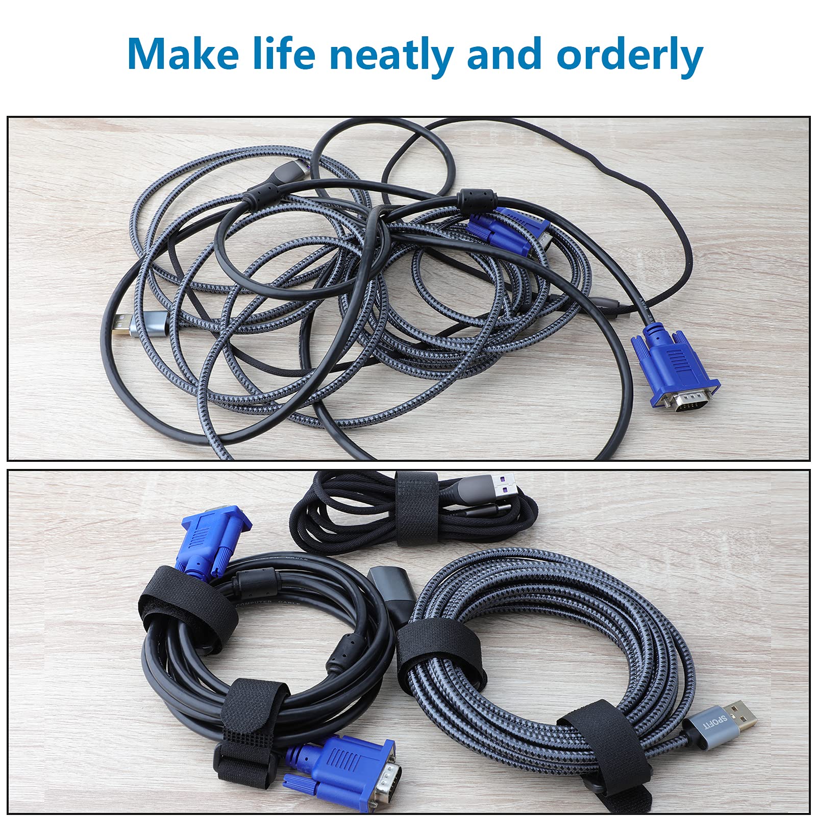 Pasow Adjustable Cable Ties Organizer Fastener With Plastic Buckle (12Inch Pack Of 25)