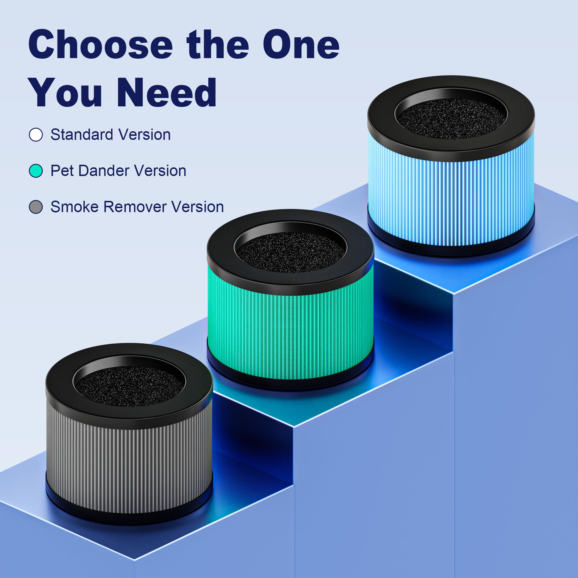 Mk01 & Mk06 True Hepa Filter Replacement For Mk01, Mk06, Tz K1 And Dh Jh01 Air Purifier, Pet Dander Version, Green, 2 Pack