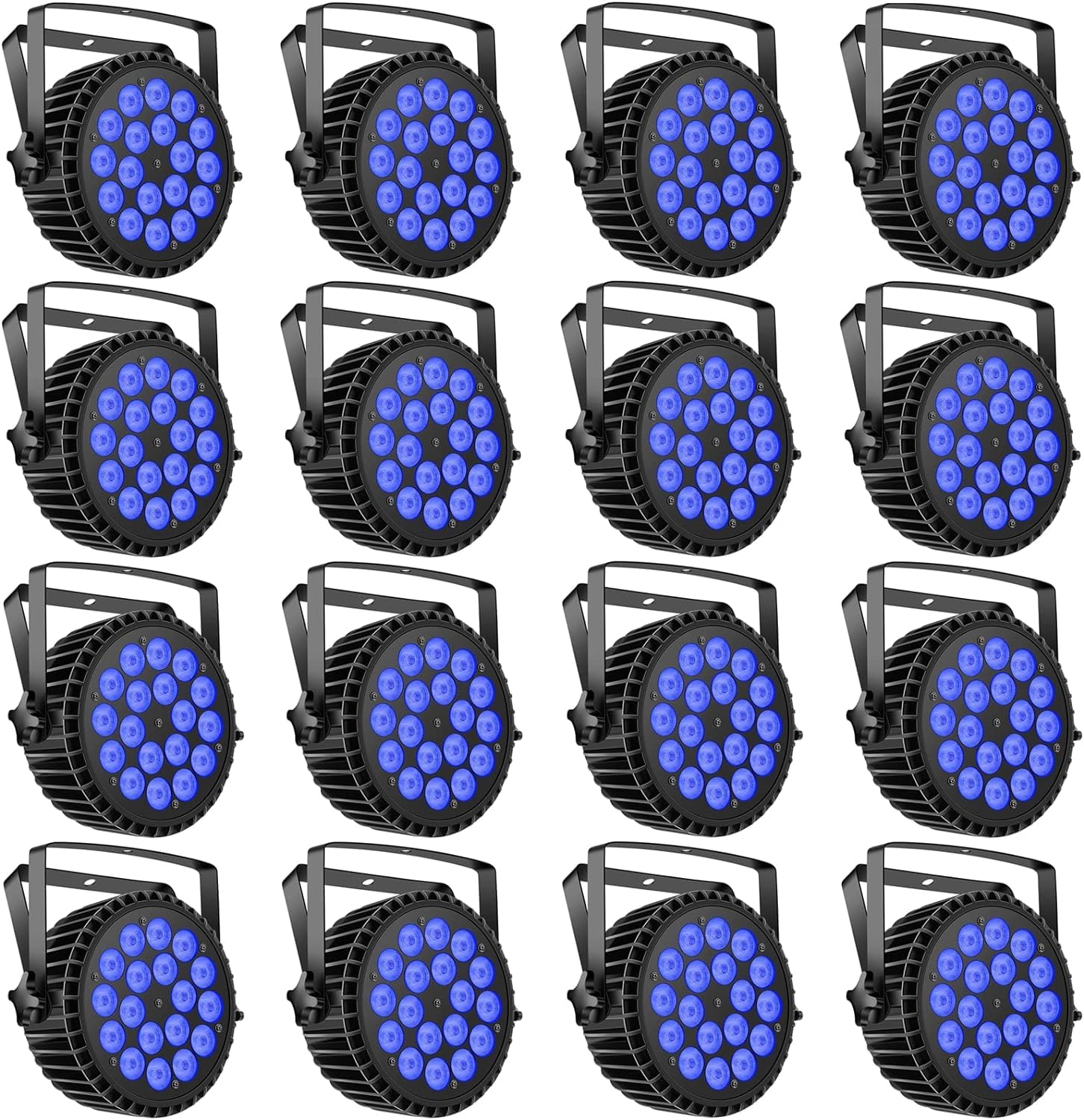 Par Lights LED Stage Lights, UKing 18X12W RGBW 4-in-1 Uplights Stage Lighting Effect by DMX and Sound Activated Control Wash Li