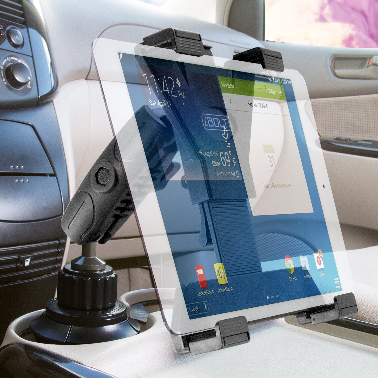Ibolt Tabdock Console - Heavy Duty Expandable And Adjustable Cup Holder Mount For All 7 - 10 Tablets (Ipad, Nexus, Samsung Tab).
