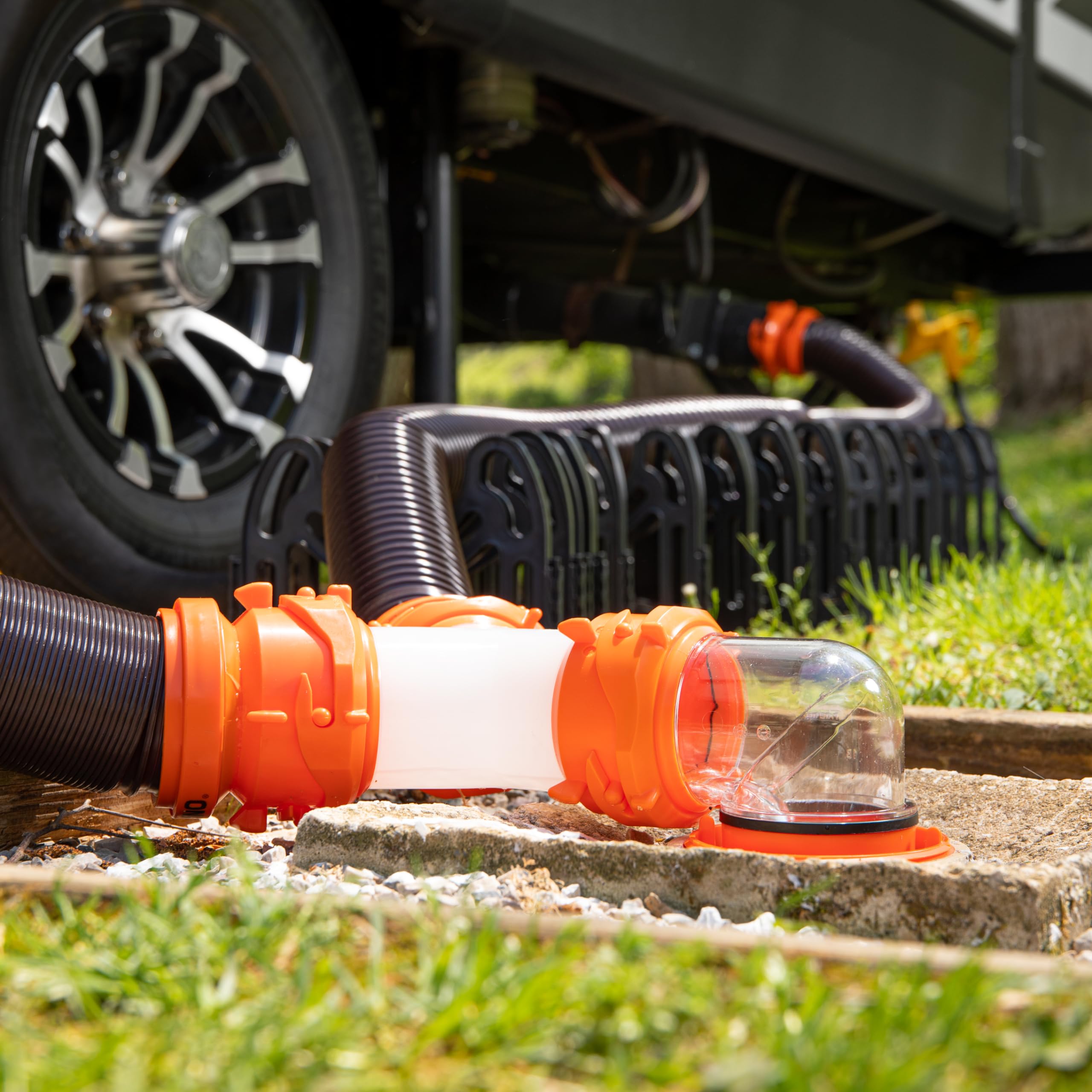 Camco Rhinoflex Clear Rv Sewer Hose Elbow With 4-In-1 Adapter - Features A 360-Degree Fitting Rotation And Built-In Gasket For O,WBAUVB01N5H2FCE