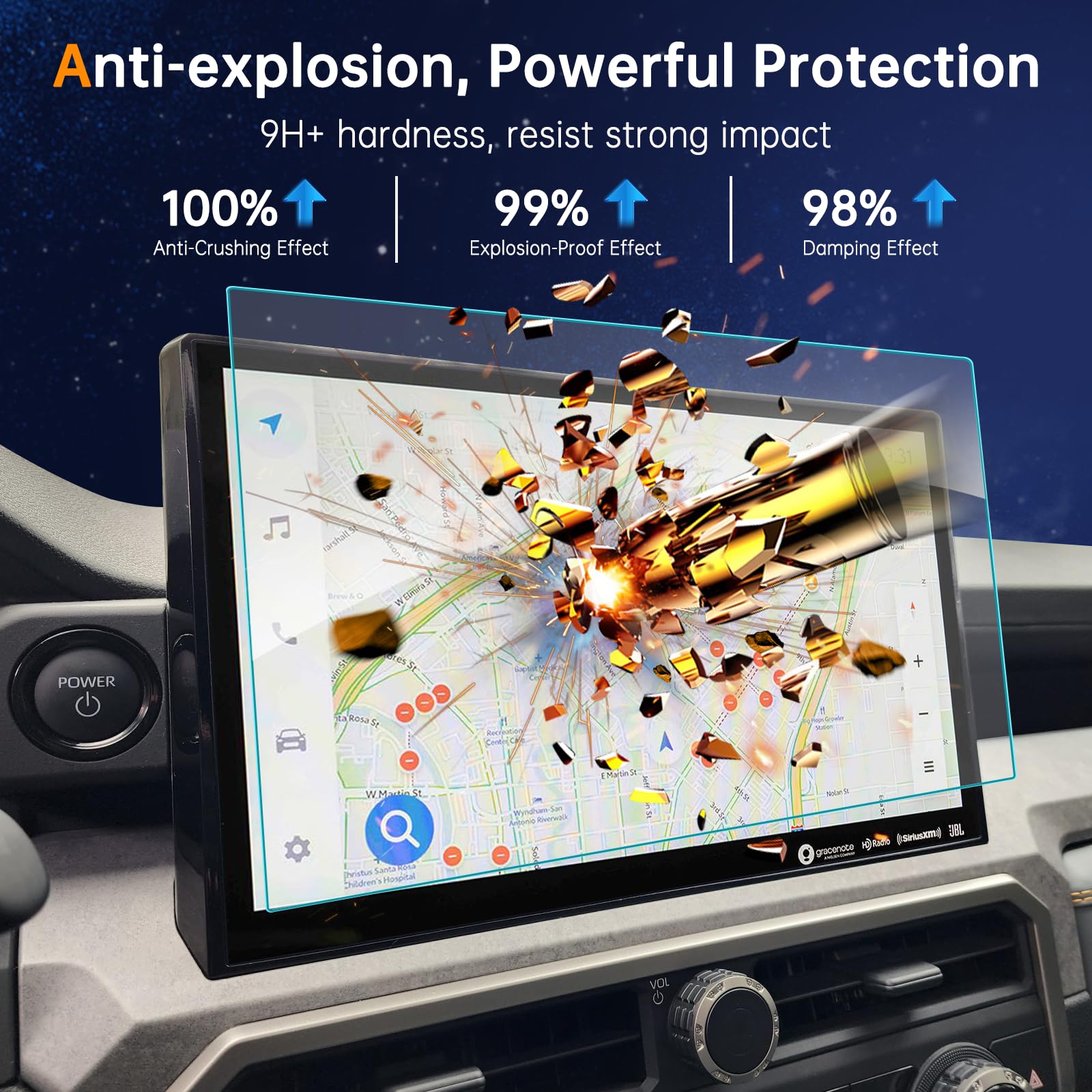 Shaohao 2024 2025 Toyota Tacoma Matte Tempered Glass Screen Protector, 14 Inch, 2 Pack, Anti Glare, Anti Scratch, Compatible With 2024 2025 Tacoma Limited/Trd Pro/Trailhunter Audi 14 Inch Touchscreen