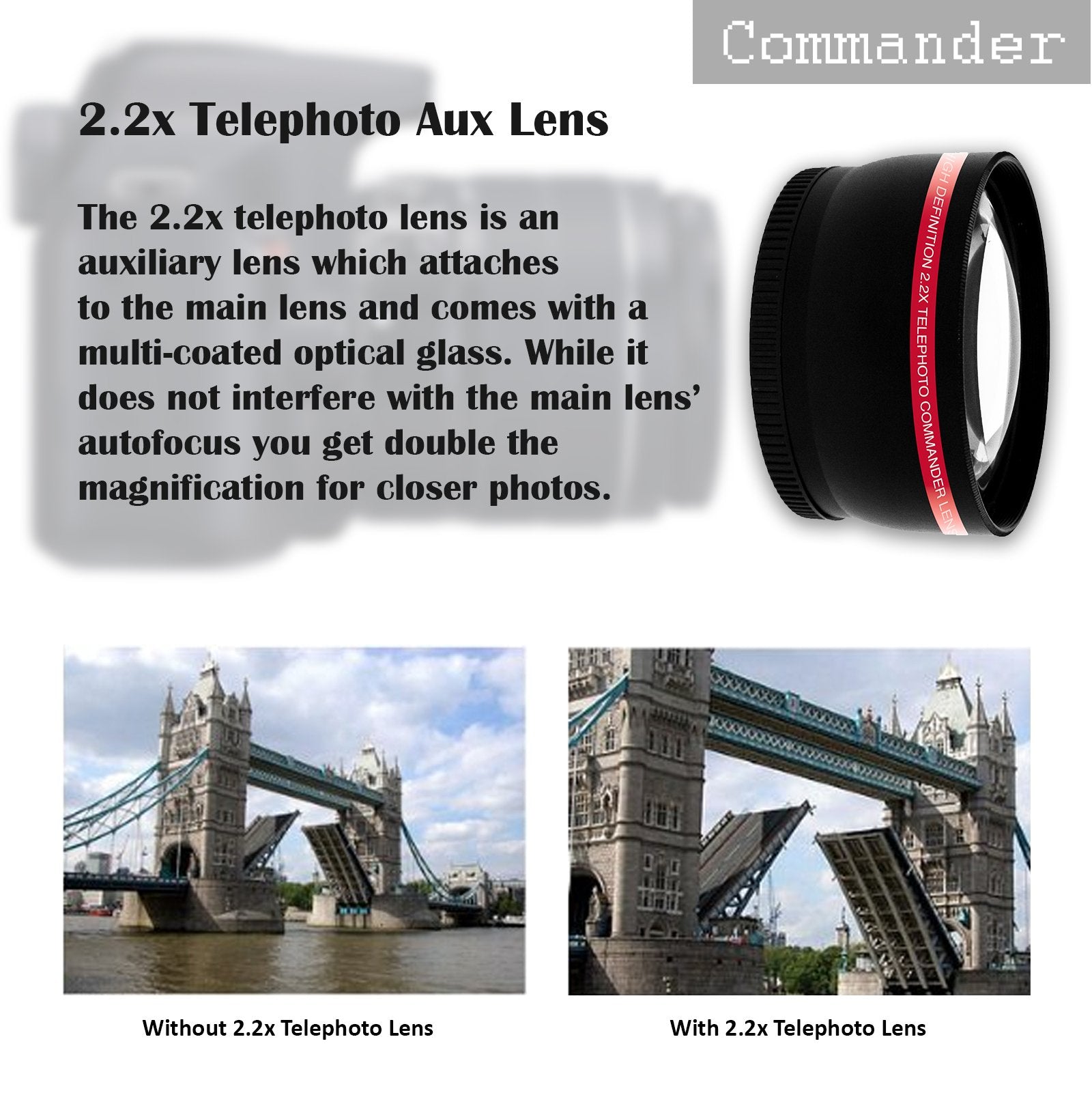 58Mm 28 Pc Accessory Kit For Canon Eos Rebel T7, T6, T5, T3, 1300D, 1200D, 1100D Dslrs With 0.43X Wide Angle Lens, 2.2X Telephot