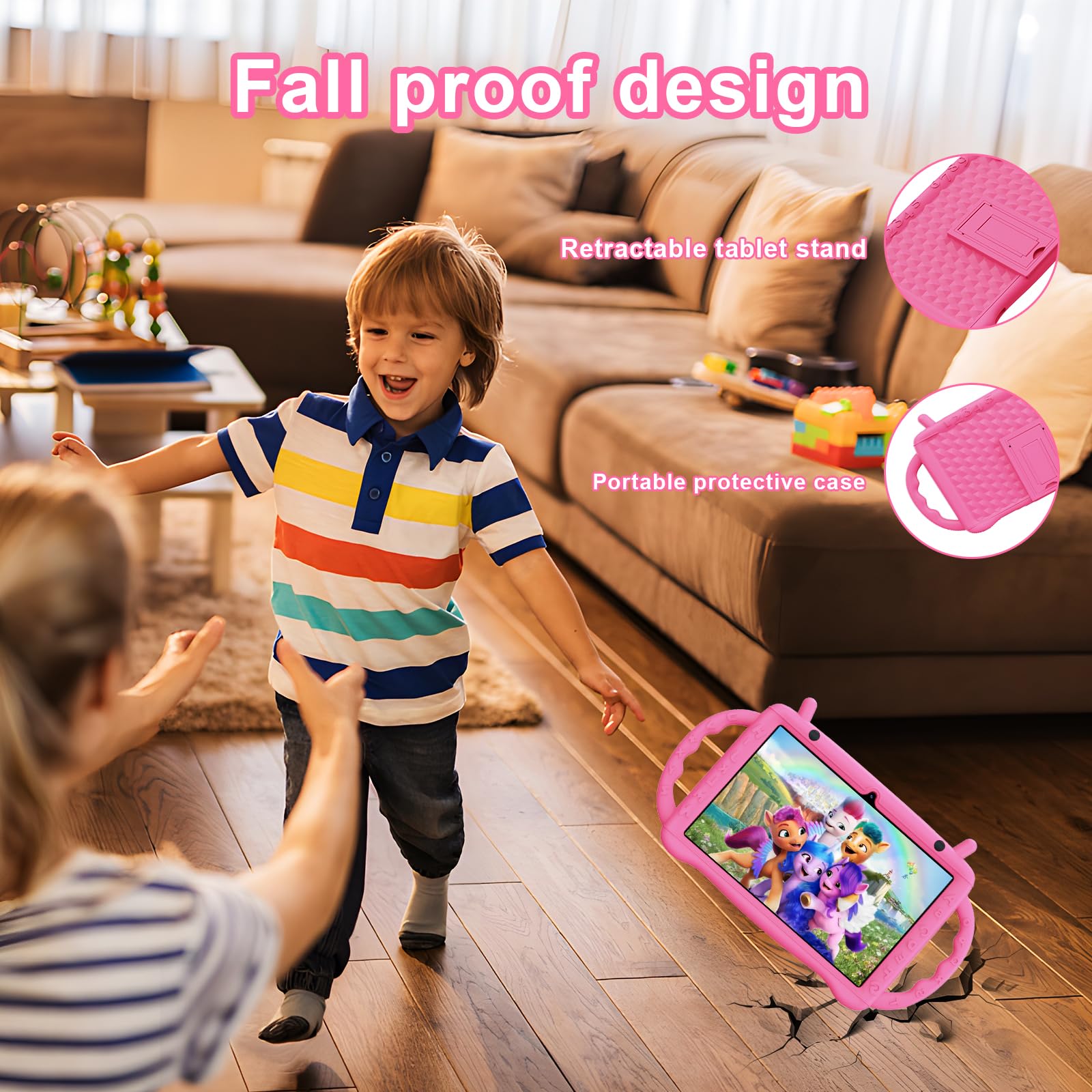 Semeakoko Kids Tablet 10.1 Inch Andriod 14 Toddler Tablet For Kids 3 12 Tablets With Octa Core,10+64Gb,Hd Screen,6000Mah,Wifi2.4