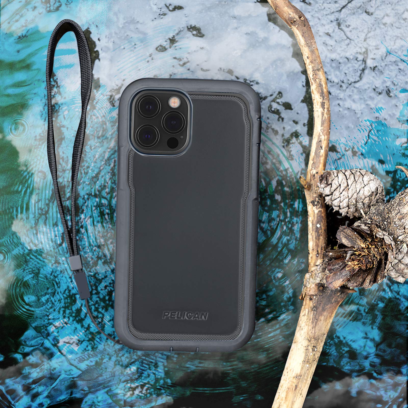 Pelican   Marine Active Series   Case For Iphone 12 Pro Max (5G)   18 Ft Drop Protection   Lanyard Strap   6.7 Inch   Black