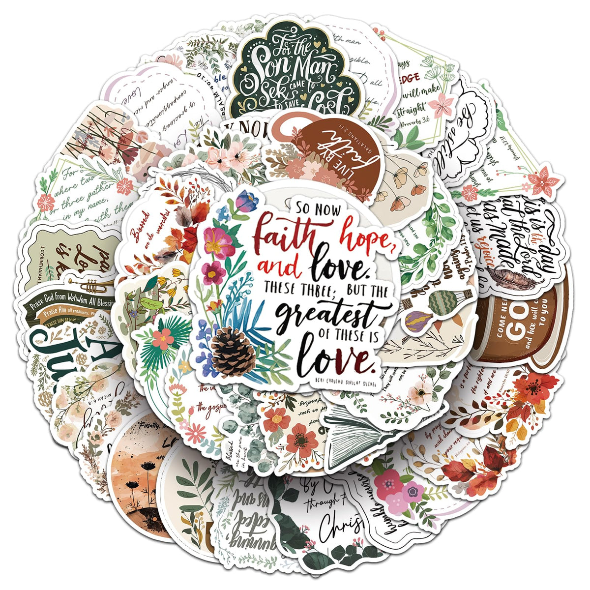 50Pcs Christian Stickers   Inspirational Jesus Stickers   Waterproof, Fade Resistant Bible Verse Stickers   Christian Stickers F