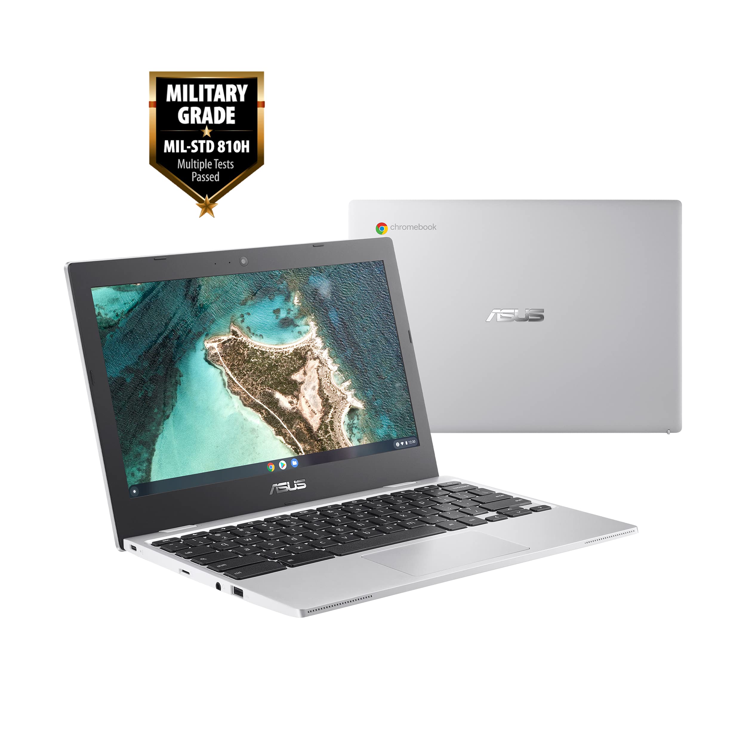 Asus Chromebook Cx1, 11.6'' Hd Nanoedge Display, Intel Celeron N3350 Processor, 32Gb Emmc, 4Gb Ram, Chrome Os, Transparent Silve
