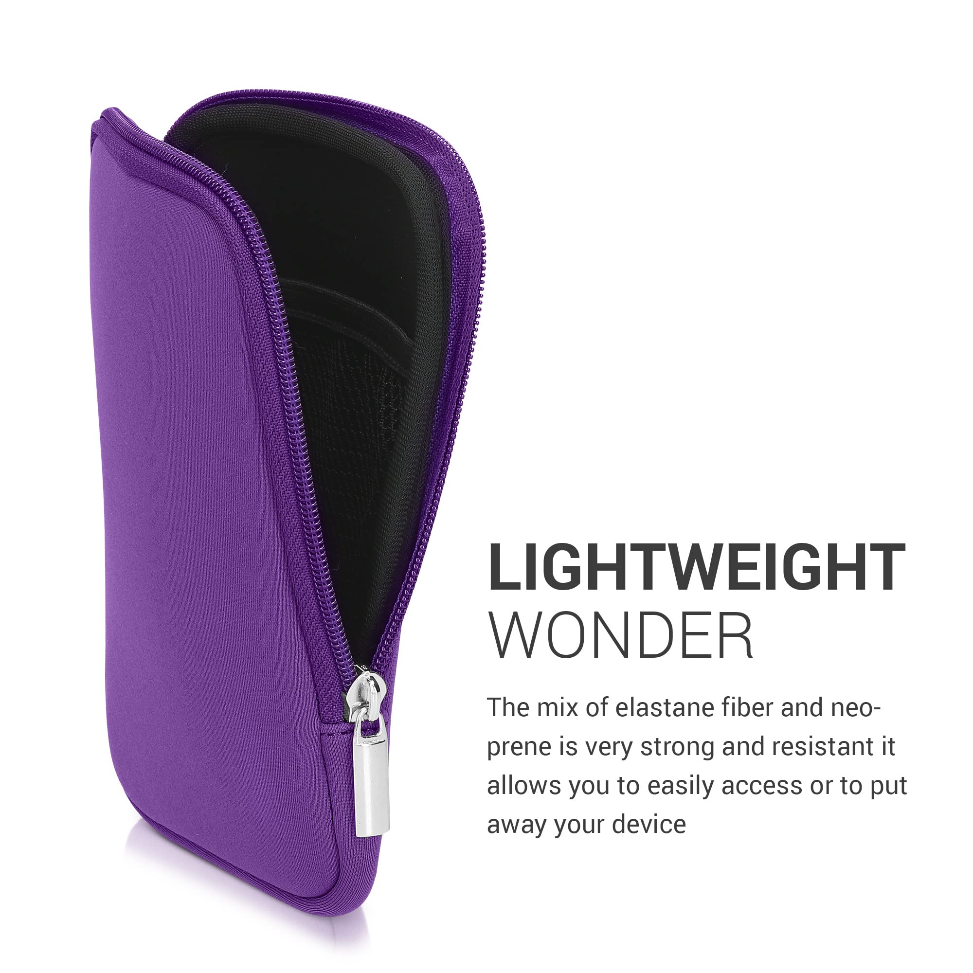 Kwmobile Neoprene E Reader Pouch Size 6'' Ereader   Universal Ebook Sleeve Case With Zipper   Violet