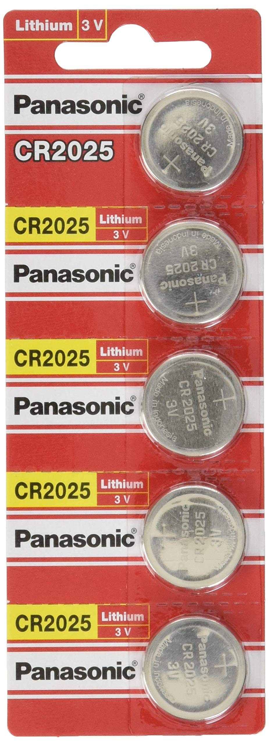 Panasonic Cr2025 5 Cr2025 3V Lithium Coin Battery (Pack Of 5)