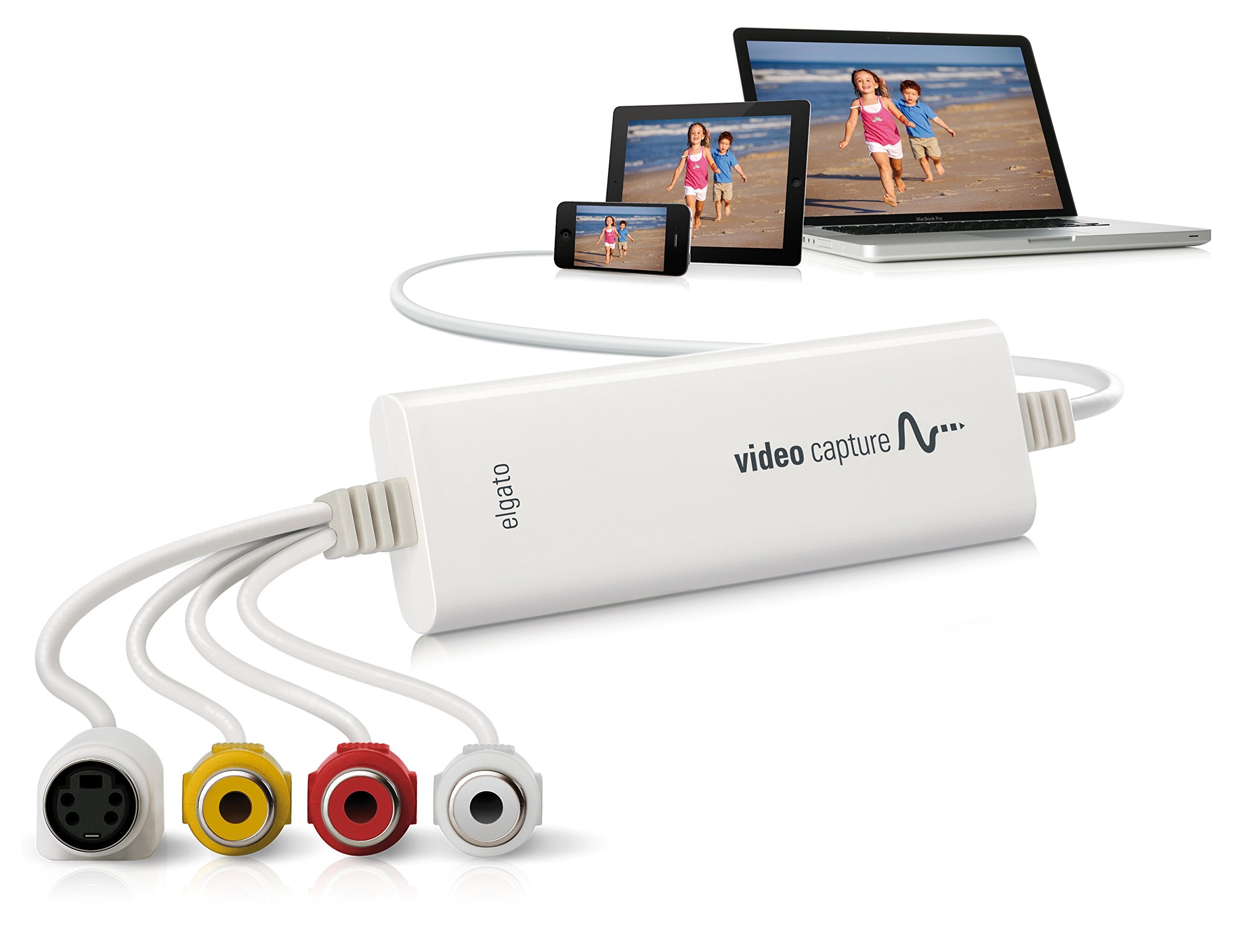 Elgato Video Capture Card - USB 2.0, Convert Analog to Digital, VHS to DVD Adapter for Mac, Windows, iPad - Easy to Use, White