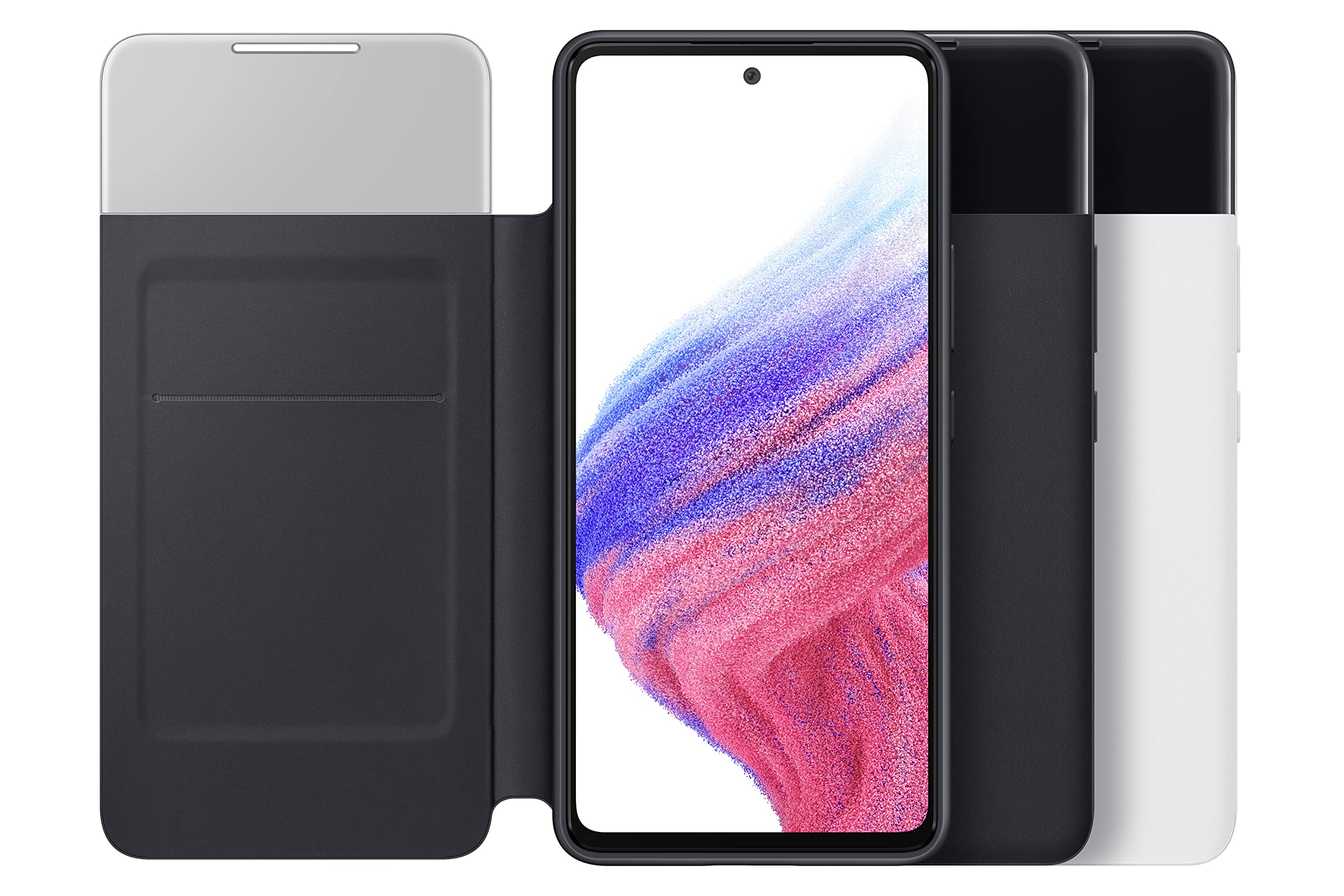 SAMSUNG Galaxy A53 5G Smart S View Wallet Cover, Protective, Eco-Friendly Phone Case with Hidden Card Pocket, US Version, Black