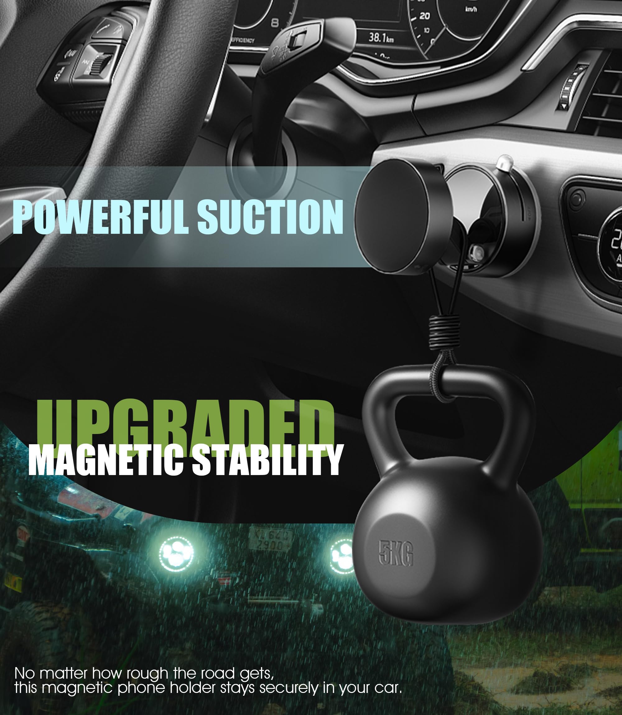 Seltureone Vacuum Magnetic Phone Holder(2025 Upgrated),360 Rotatable And Retractable Vacuum Suction Phone Stand For Car,Multi-Sc