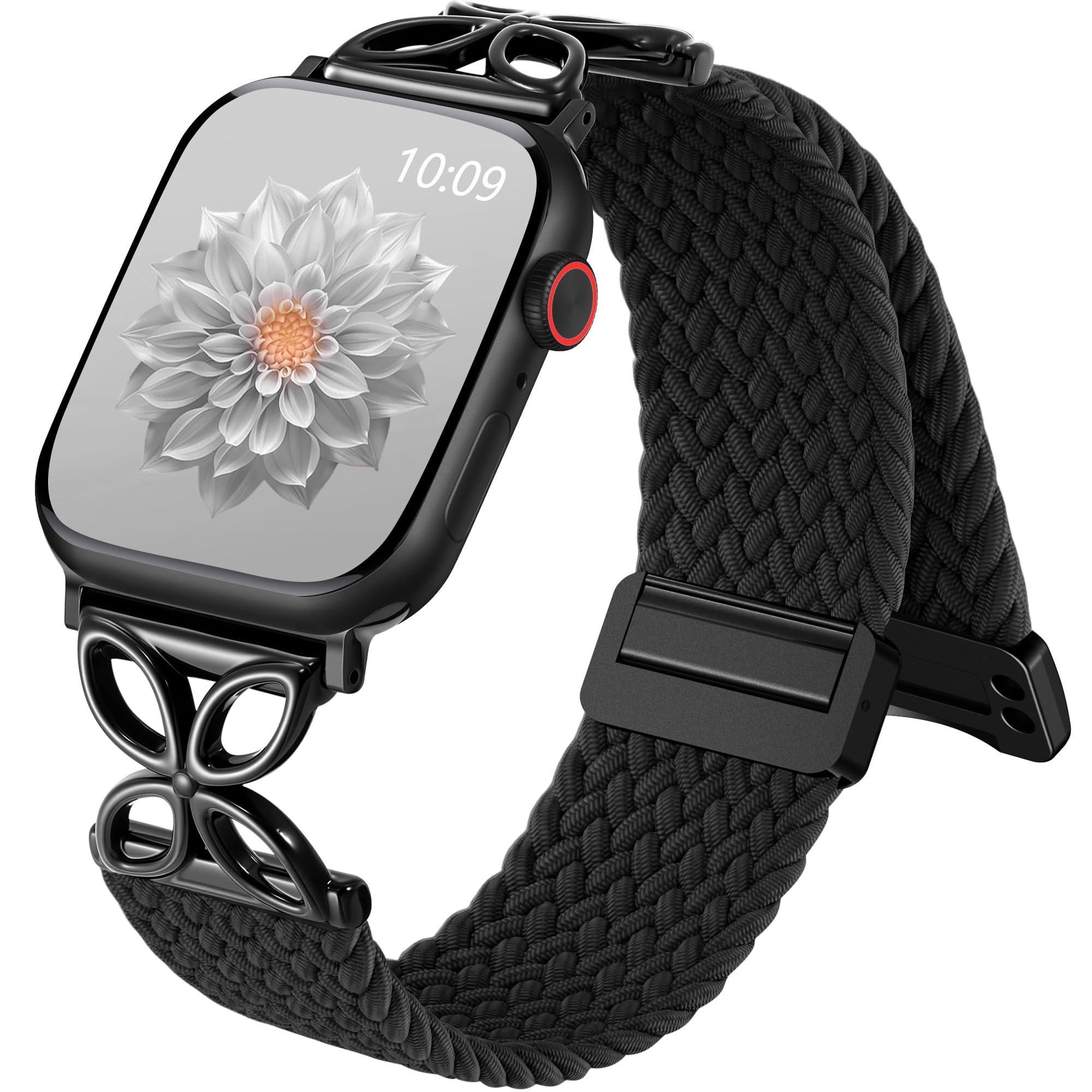 SNBLK Braided Magnetic Band Compatible with Apple Watch Bands for Women 40mm 41mm 42mm 44mm 45mm 46mm 49mm 38mm iWatch SE Series